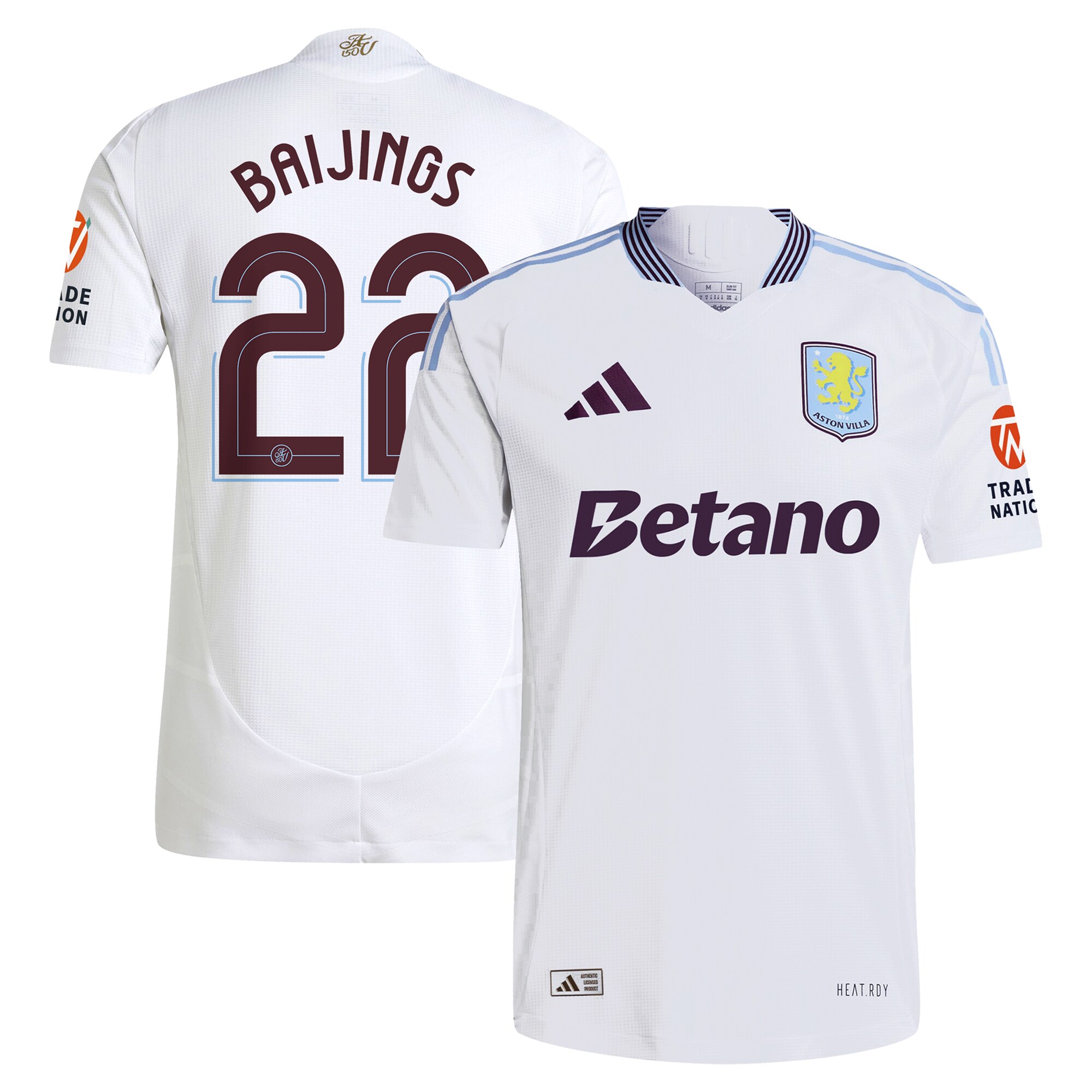 aston villa adidas away authentic shirt 2024-25 with baijings 22 cup printing Collection | Official Aston Villa Kits for Fans
