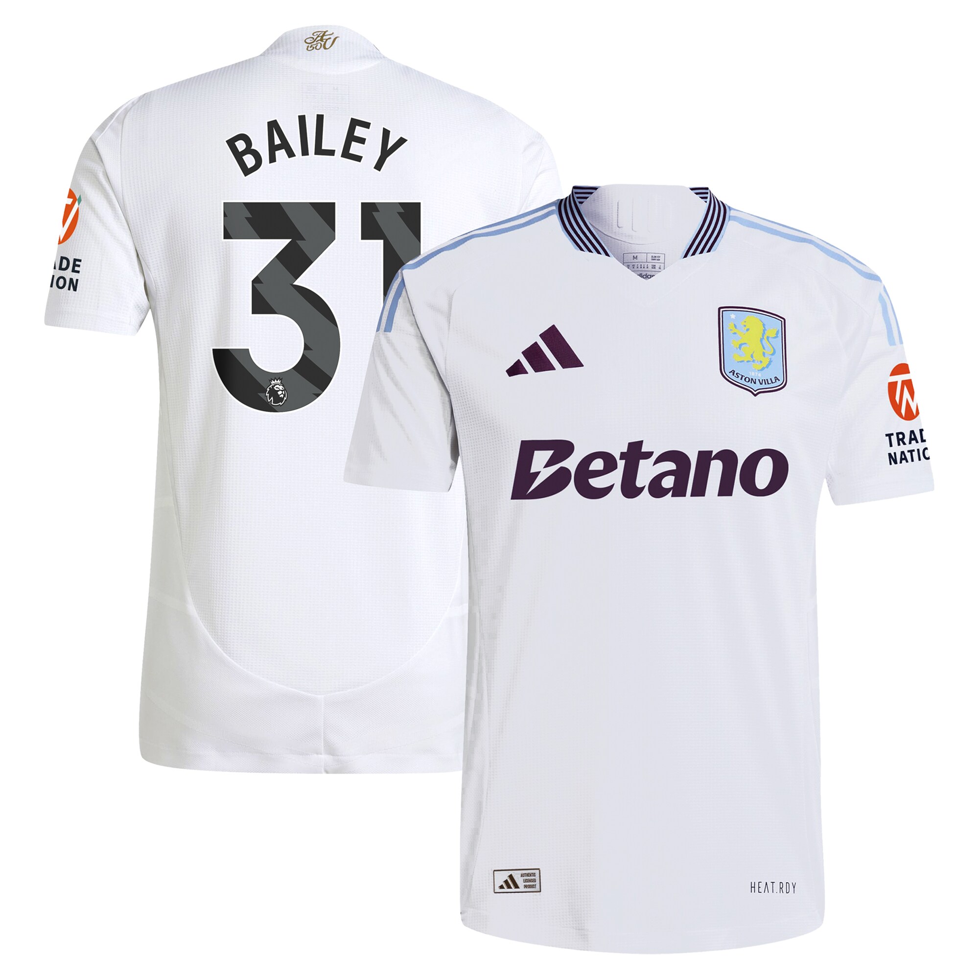 aston villa adidas away authentic shirt 2024-25 with bailey 31 printing Collection | Official Aston Villa Kits for Fans