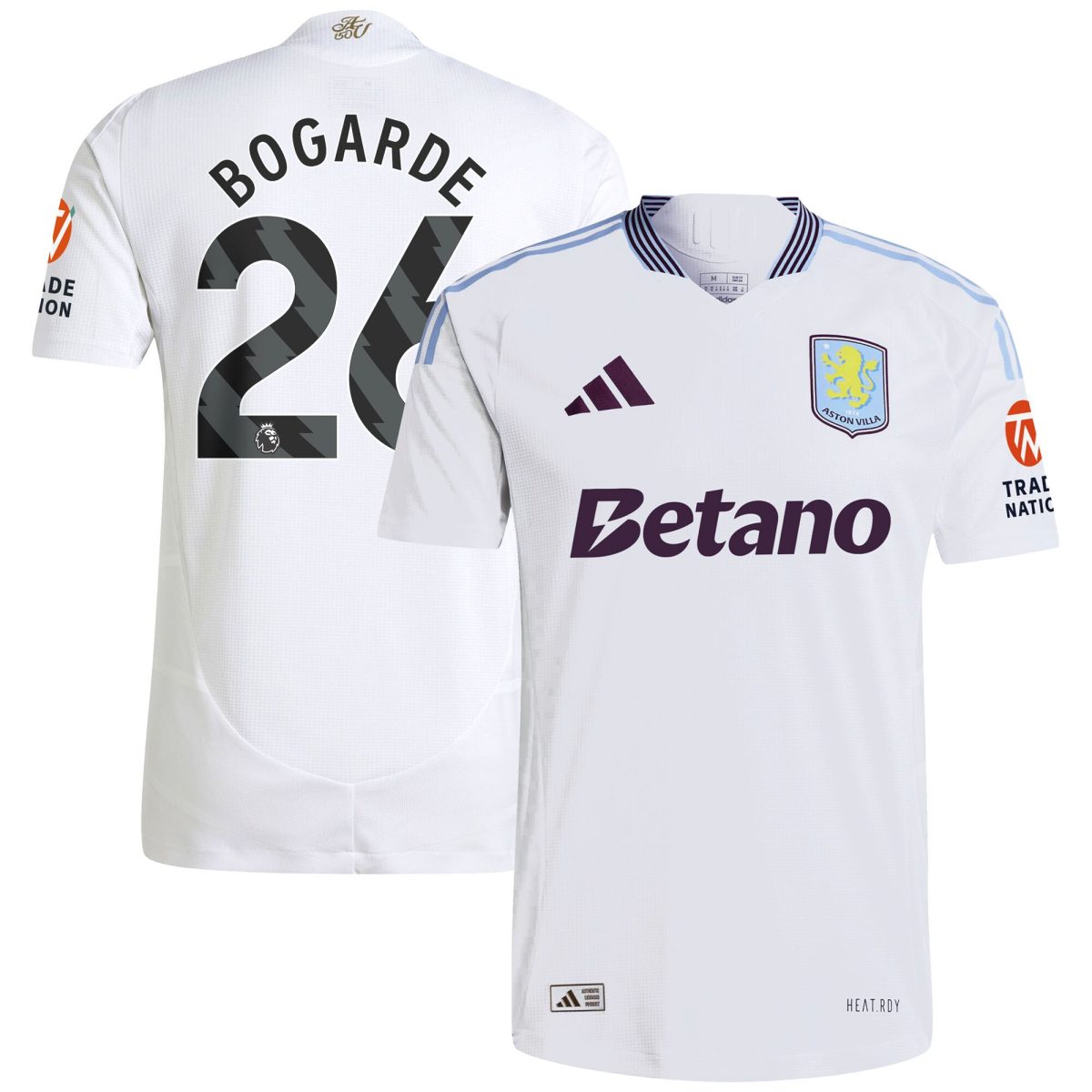 aston villa adidas away authentic shirt 2024-25 with bogarde 26 printing Collection | Official Aston Villa Kits for Fans