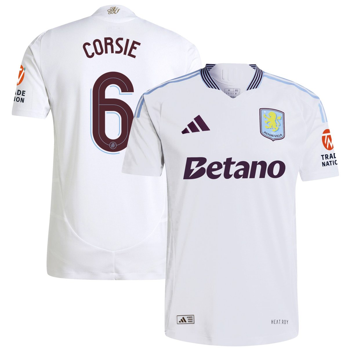 aston villa adidas away authentic shirt 2024-25 with corsie 6 cup printing Collection | Official Aston Villa Kits for Fans