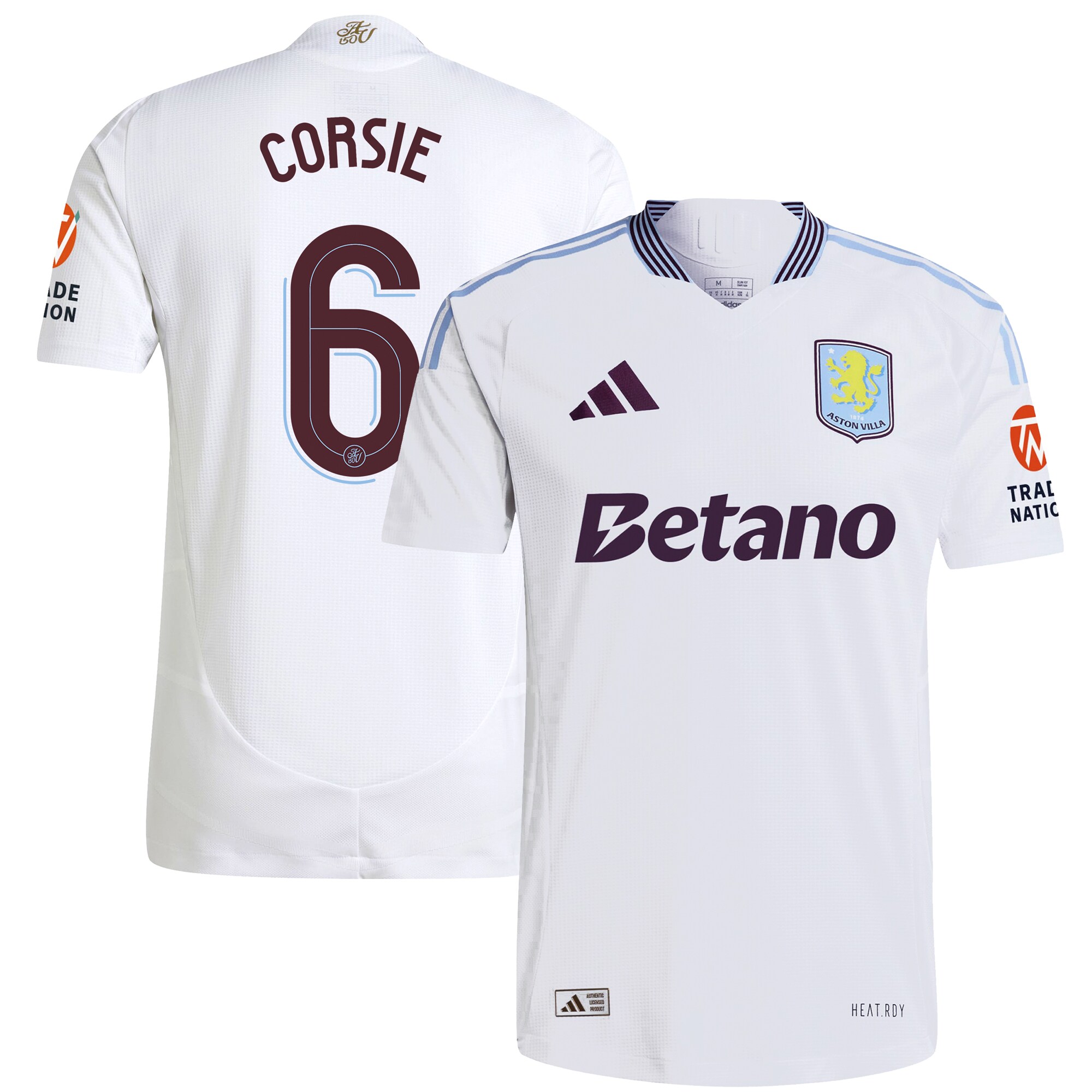 aston villa adidas away authentic shirt 2024-25 with corsie 6 cup printing Collection | Official Aston Villa Kits for Fans