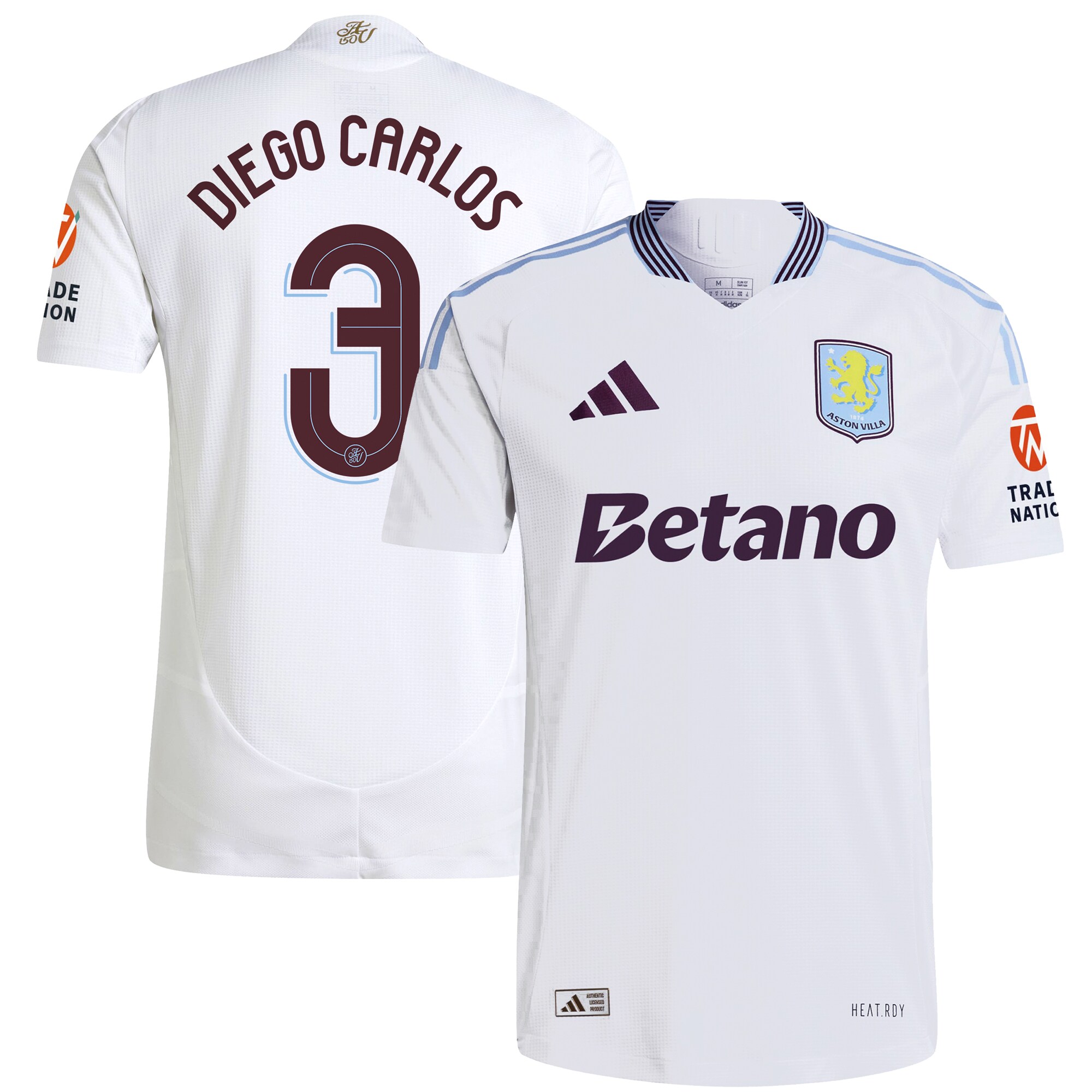 aston villa adidas away authentic shirt 2024-25 with diego carlos 3 cup printing Collection | Official Aston Villa Kits for Fans