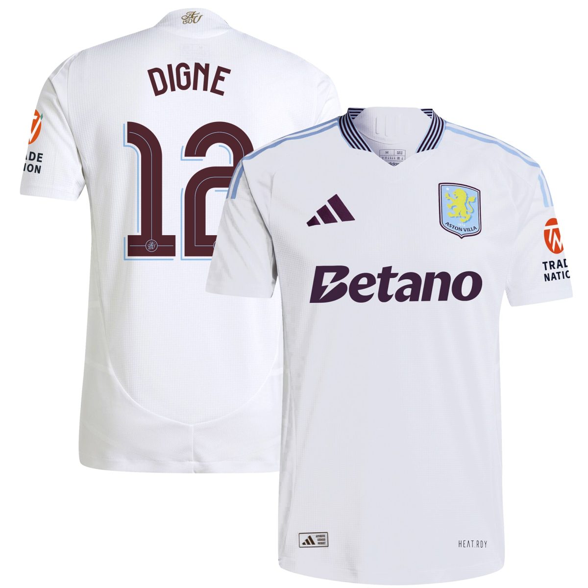 aston villa adidas away authentic shirt 2024-25 with digne 12 cup printing Collection | Official Aston Villa Kits for Fans