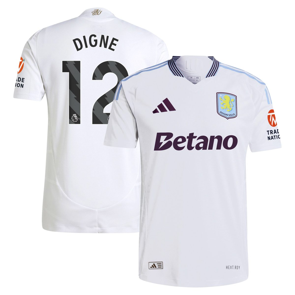 aston villa adidas away authentic shirt 2024-25 with digne 12 printing Collection | Official Aston Villa Kits for Fans