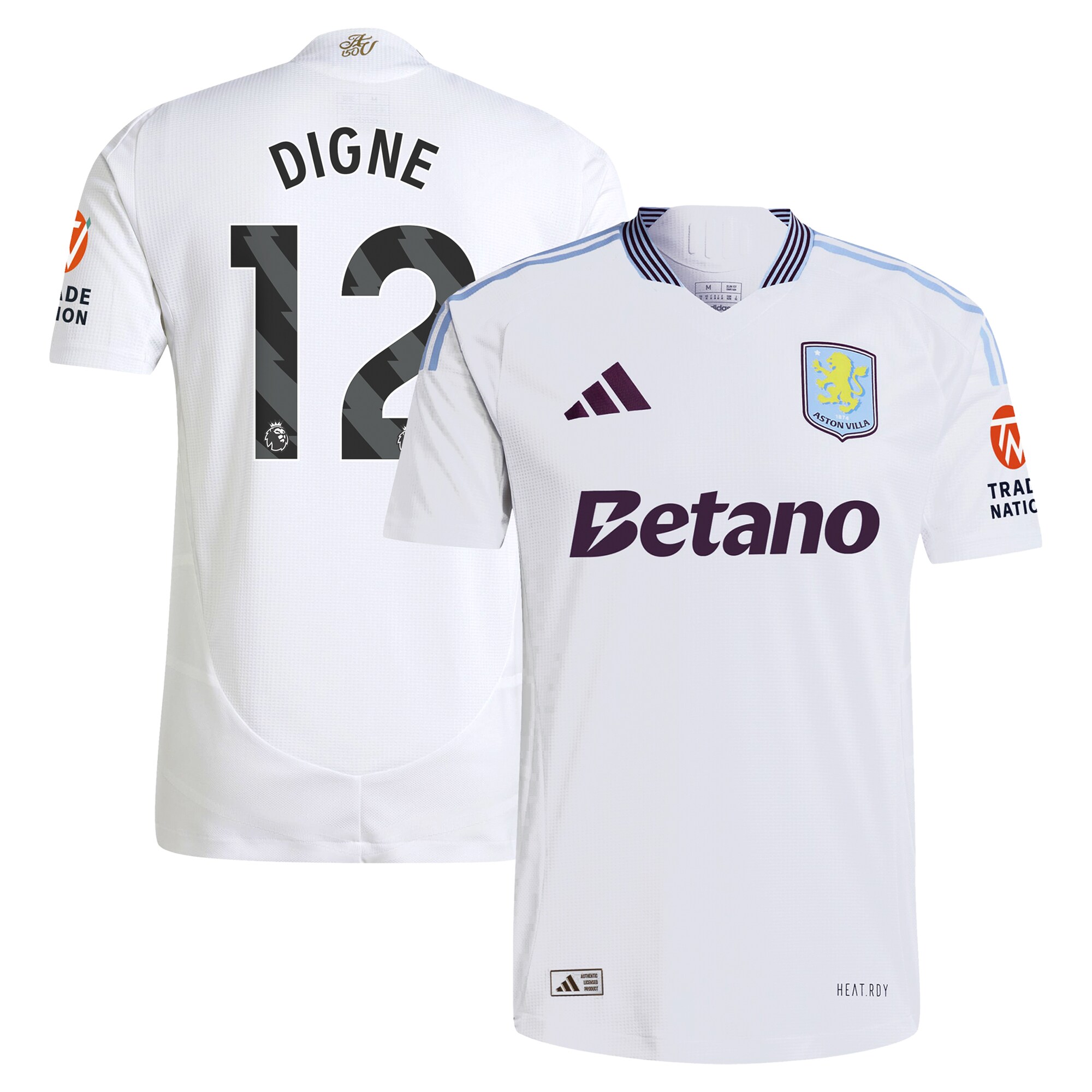 aston villa adidas away authentic shirt 2024-25 with digne 12 printing Collection | Official Aston Villa Kits for Fans