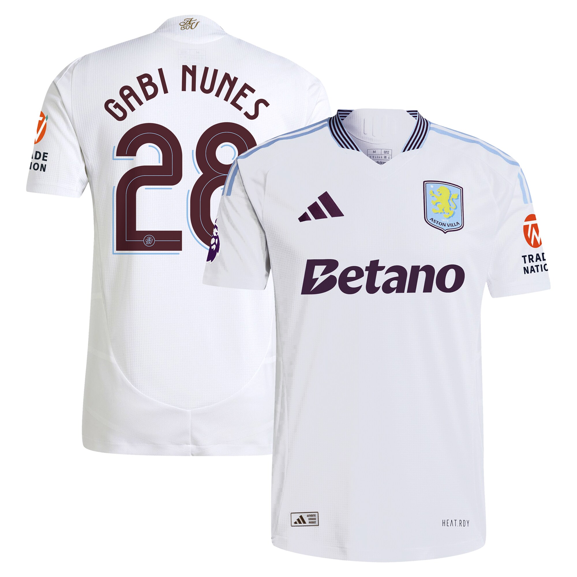 aston villa adidas away authentic shirt 2024-25 with gabi nunes 28 cup printing Collection | Official Aston Villa Kits for Fans