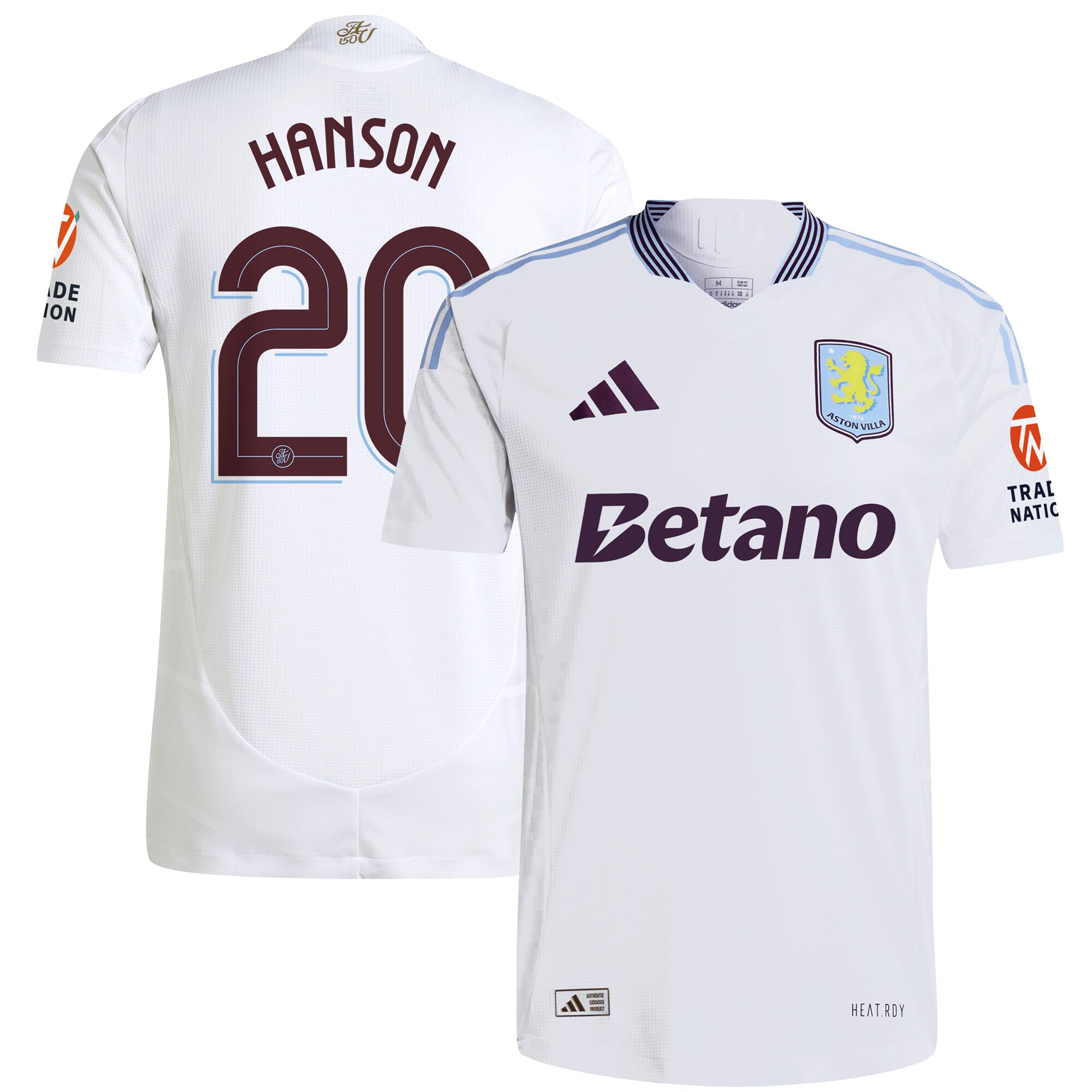 aston villa adidas away authentic shirt 2024-25 with hanson 20 cup printing Collection | Official Aston Villa Kits for Fans