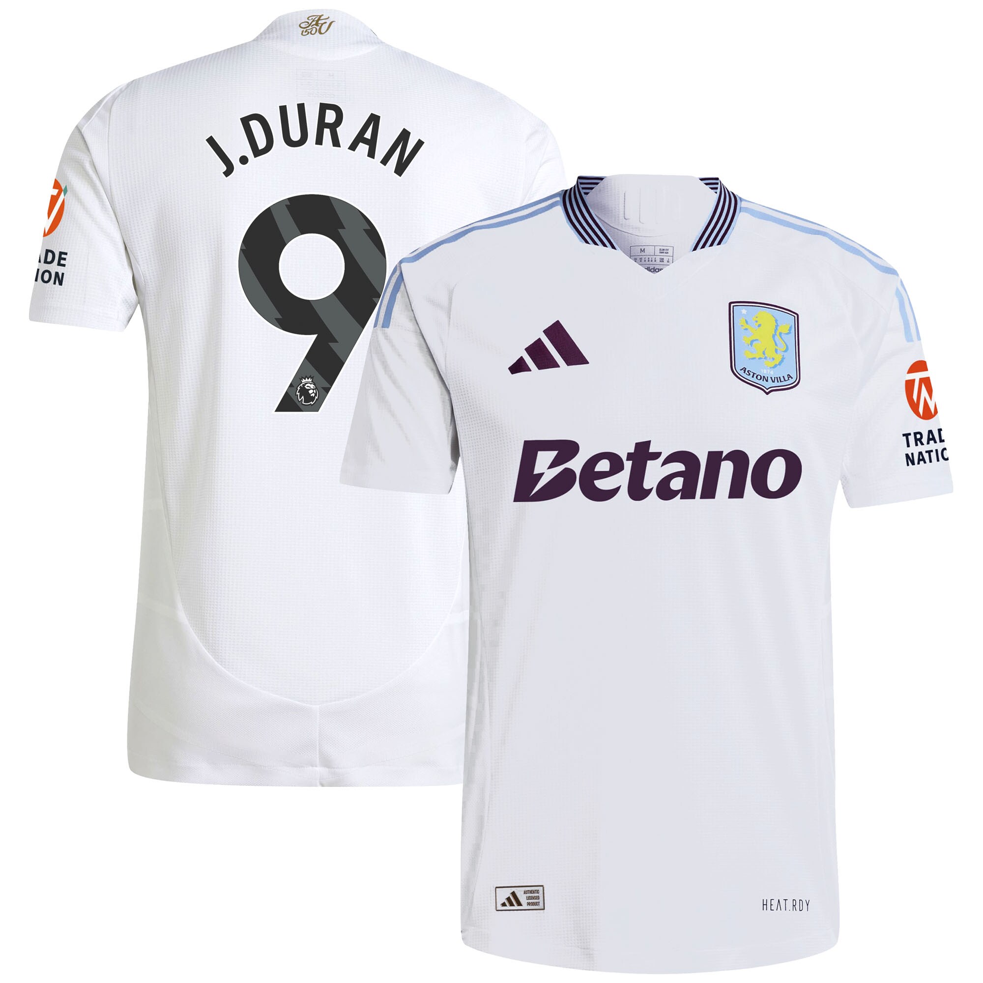 aston villa adidas away authentic shirt 2024-25 with j.duran 9 printing Collection | Official Aston Villa Kits for Fans