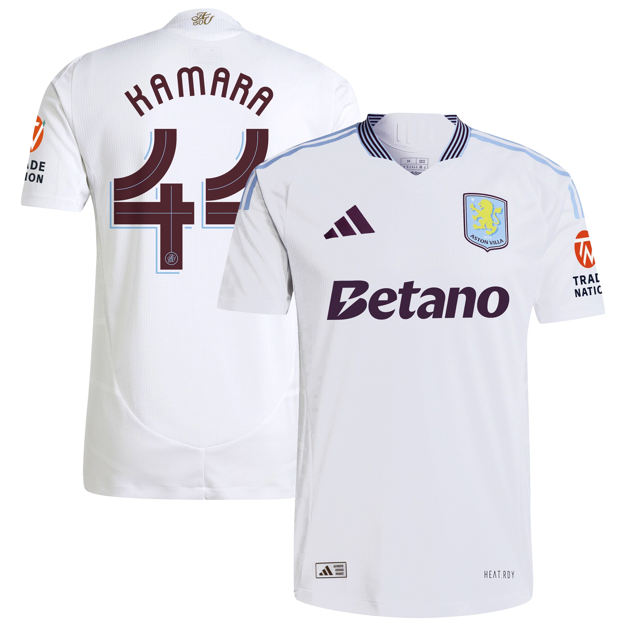 aston villa adidas away authentic shirt 2024-25 with kamara 44 cup printing Collection | Official Aston Villa Kits for Fans