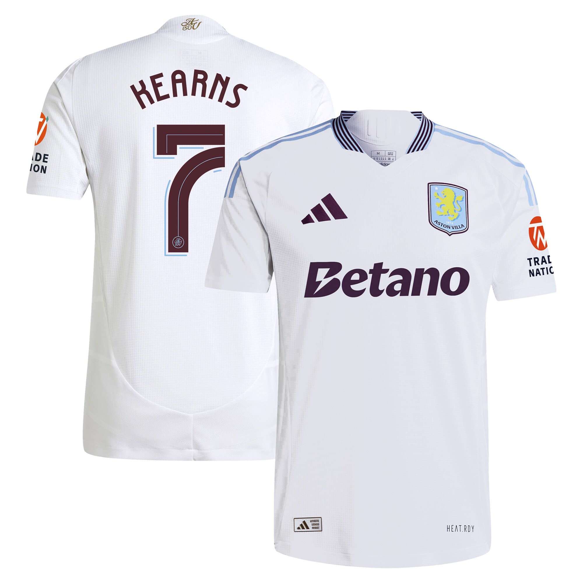aston villa adidas away authentic shirt 2024-25 with kearns 7 cup printing Collection | Official Aston Villa Kits for Fans