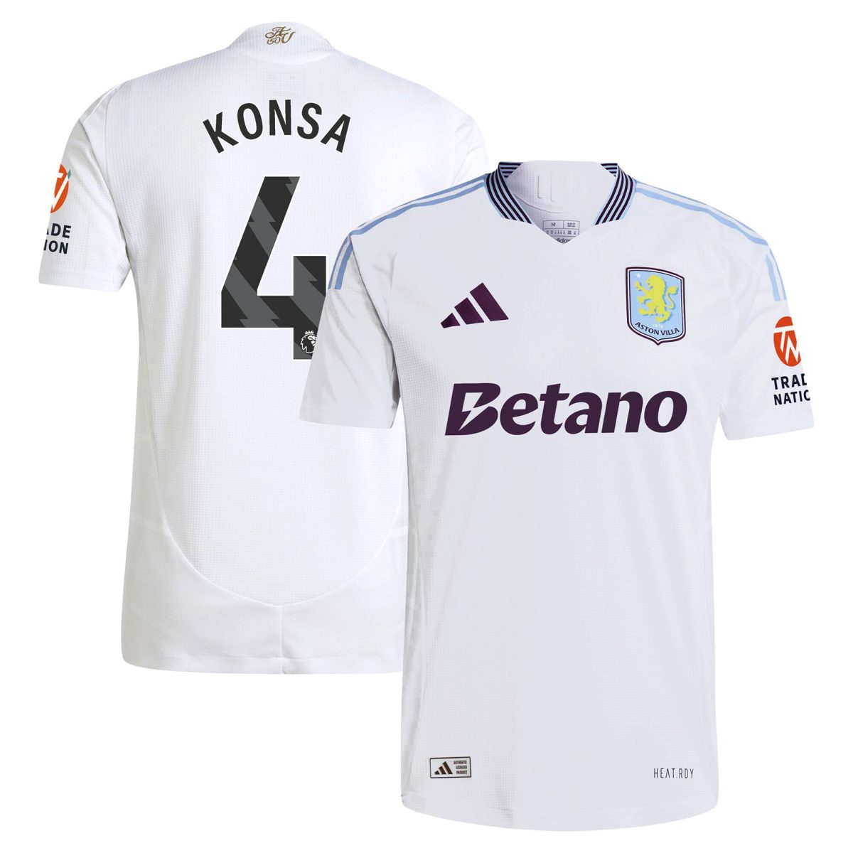 aston villa adidas away authentic shirt 2024-25 with konsa 4 printing Collection | Official Aston Villa Kits for Fans