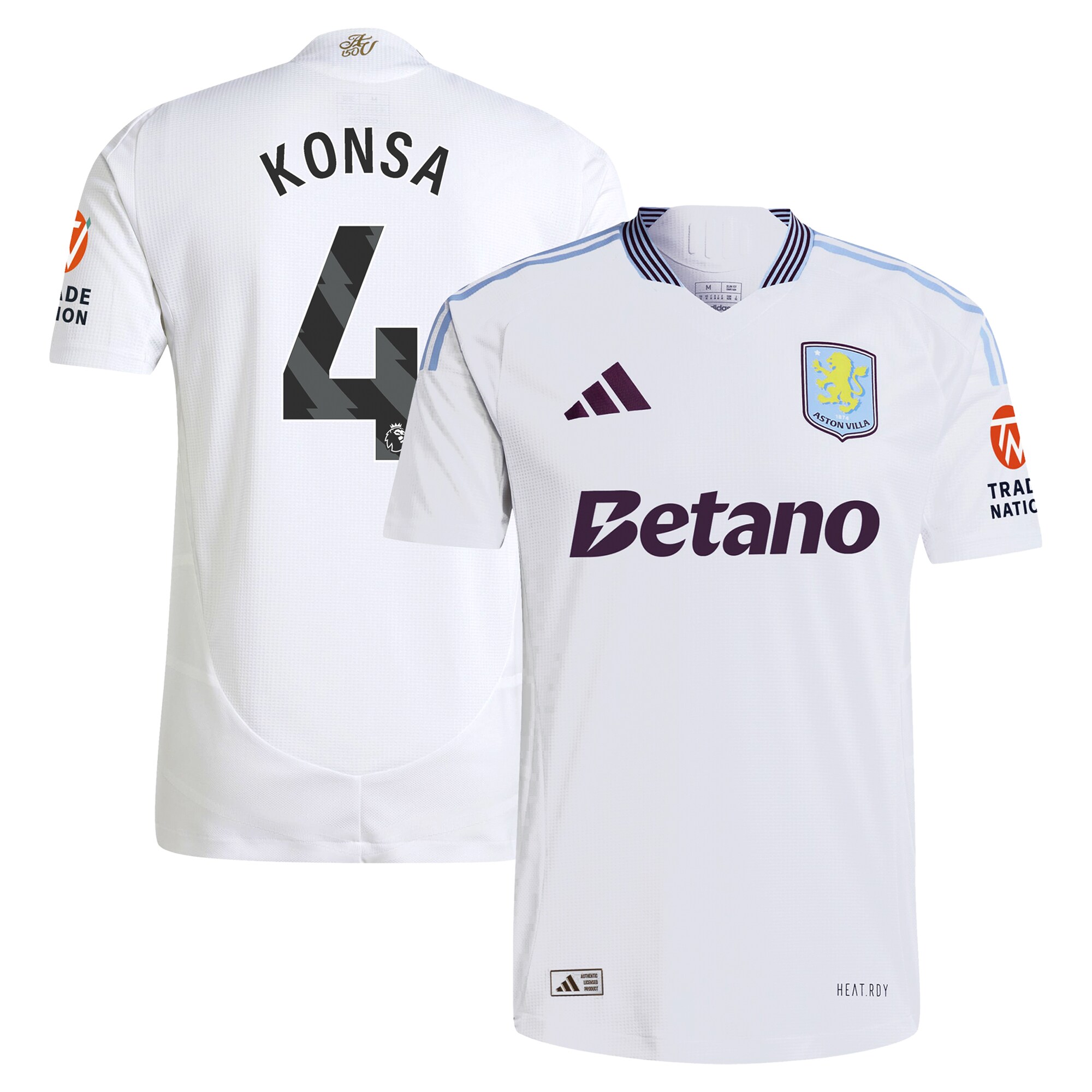 aston villa adidas away authentic shirt 2024-25 with konsa 4 printing Collection | Official Aston Villa Kits for Fans
