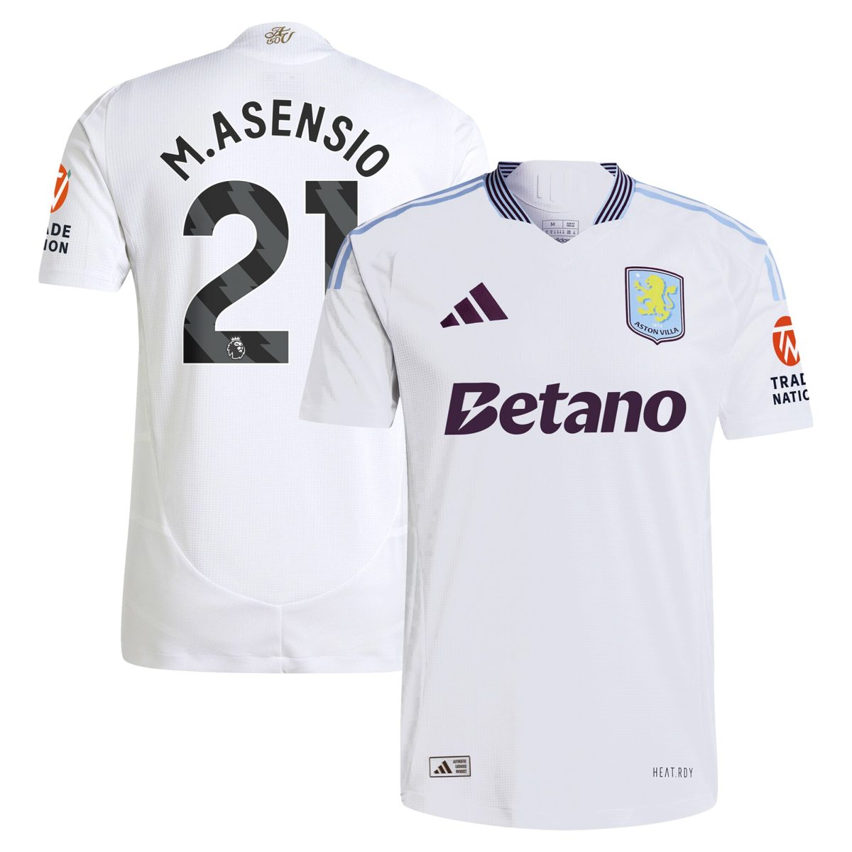 aston villa adidas away authentic shirt 2024-25 with m.asensio 21 printing Collection | Official Aston Villa Kits for Fans