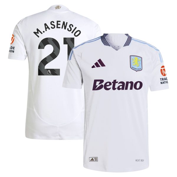 aston villa adidas away authentic shirt 2024-25 with m.asensio 21 printing Collection | Official Aston Villa Kits for Fans