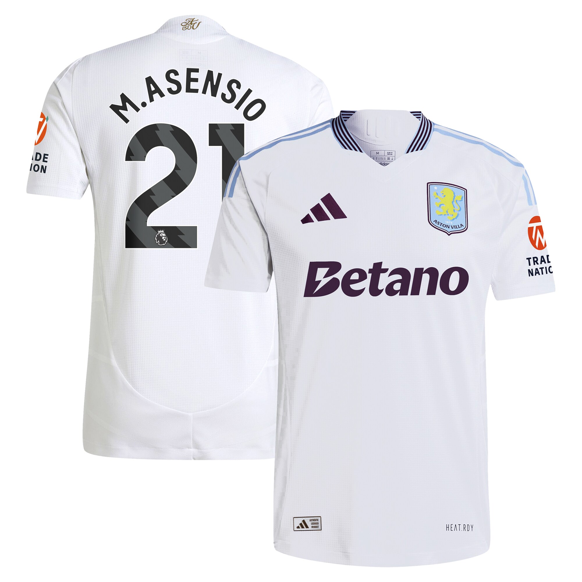 aston villa adidas away authentic shirt 2024-25 with m.asensio 21 printing Collection | Official Aston Villa Kits for Fans