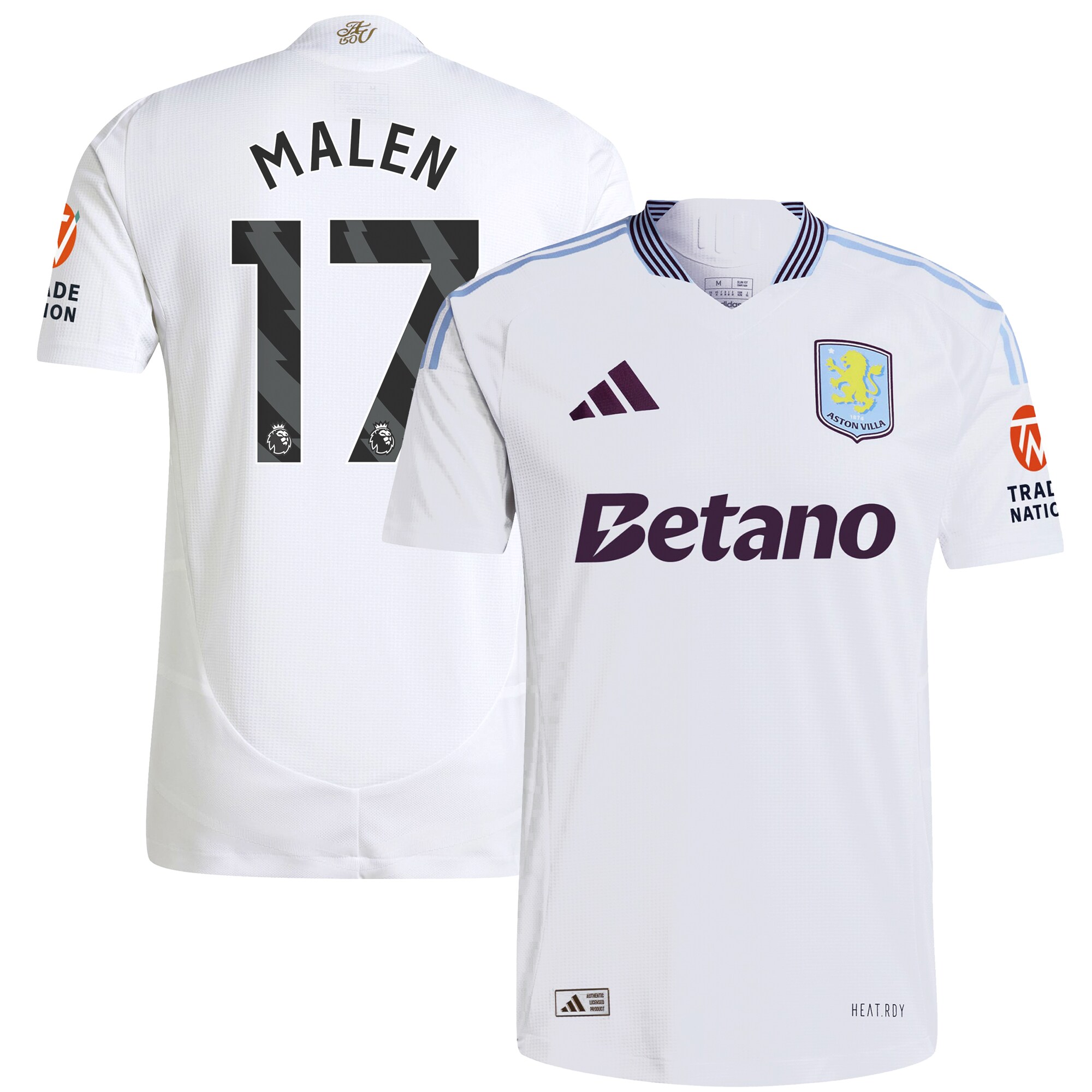 aston villa adidas away authentic shirt 2024-25 with malen 17 printing Collection | Official Aston Villa Kits for Fans