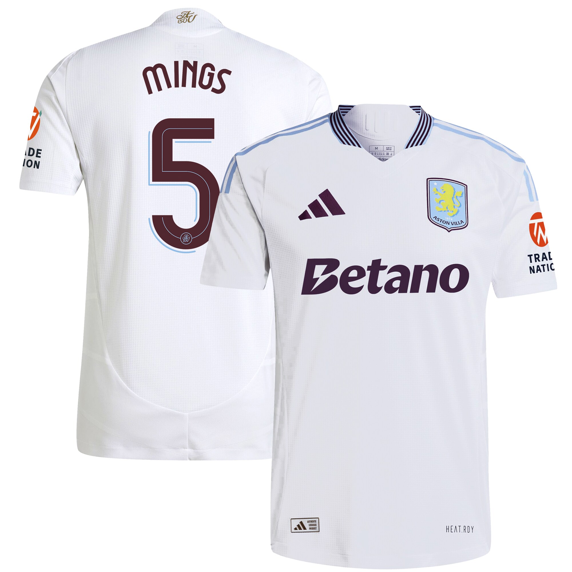 aston villa adidas away authentic shirt 2024-25 with mings 5 cup printing Collection | Official Aston Villa Kits for Fans