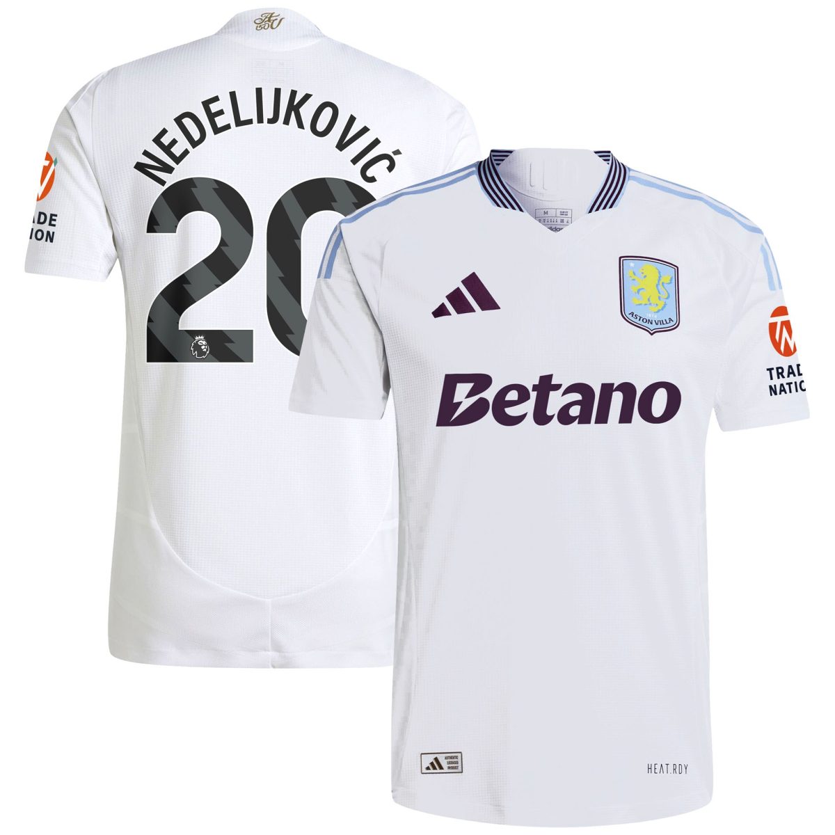aston villa adidas away authentic shirt 2024-25 with nedeljković 20 printing Collection | Official Aston Villa Kits for Fans