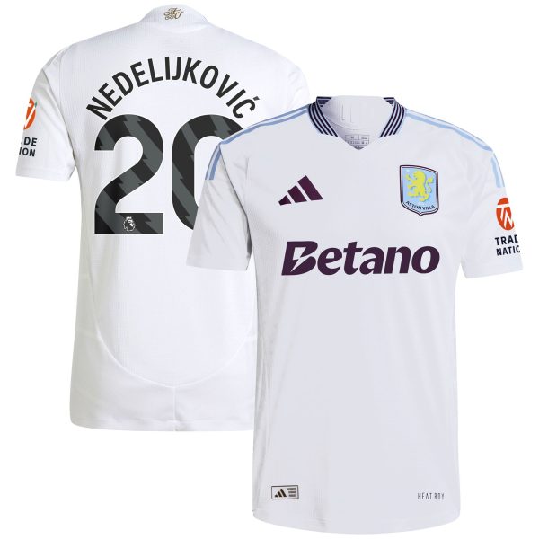 aston villa adidas away authentic shirt 2024-25 with nedeljković 20 printing Collection | Official Aston Villa Kits for Fans