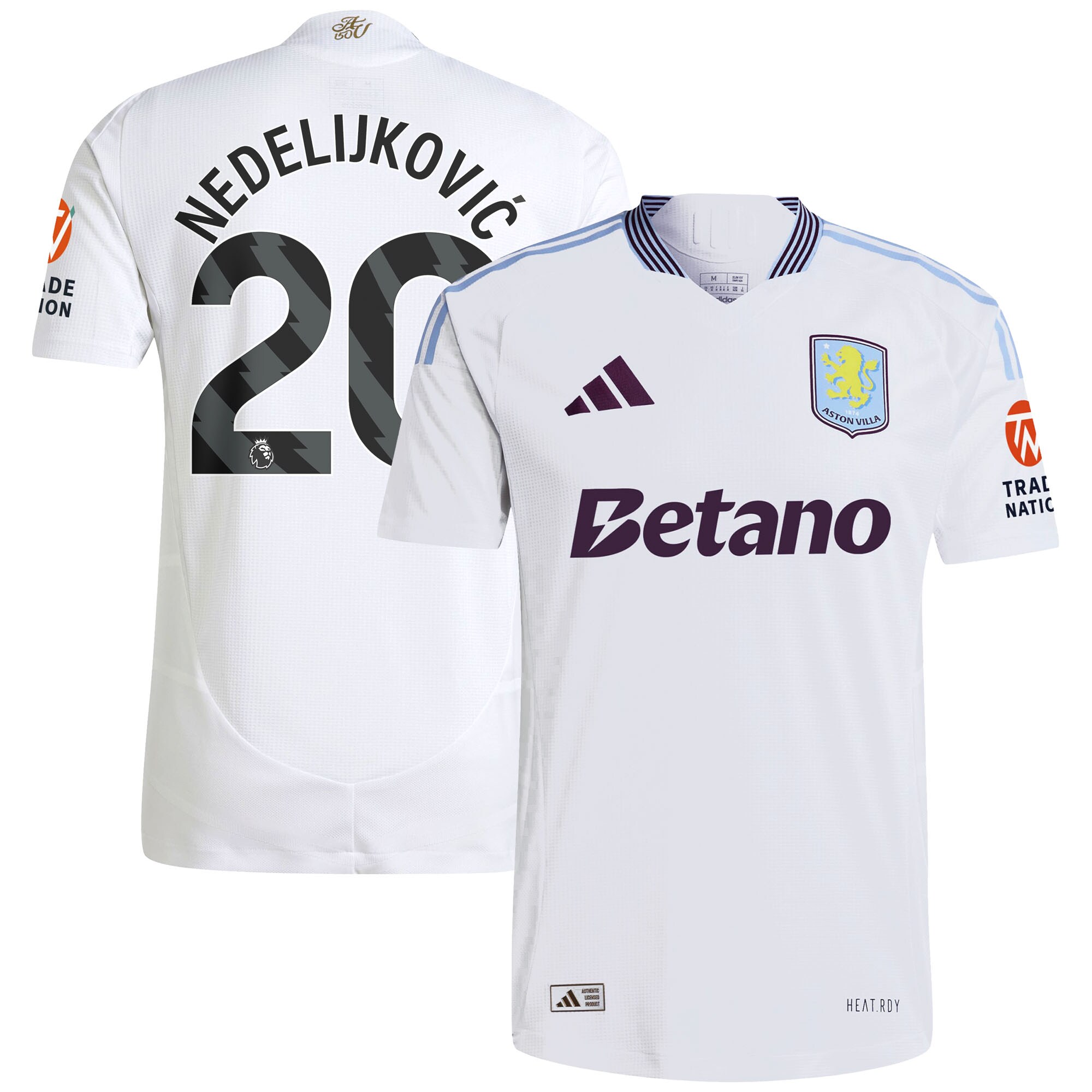aston villa adidas away authentic shirt 2024-25 with nedeljković 20 printing Collection | Official Aston Villa Kits for Fans