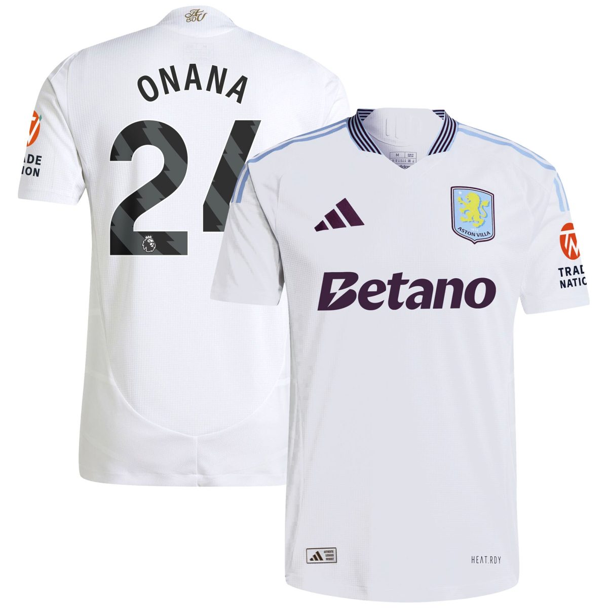 aston villa adidas away authentic shirt 2024-25 with onana 24 printing Collection | Official Aston Villa Kits for Fans