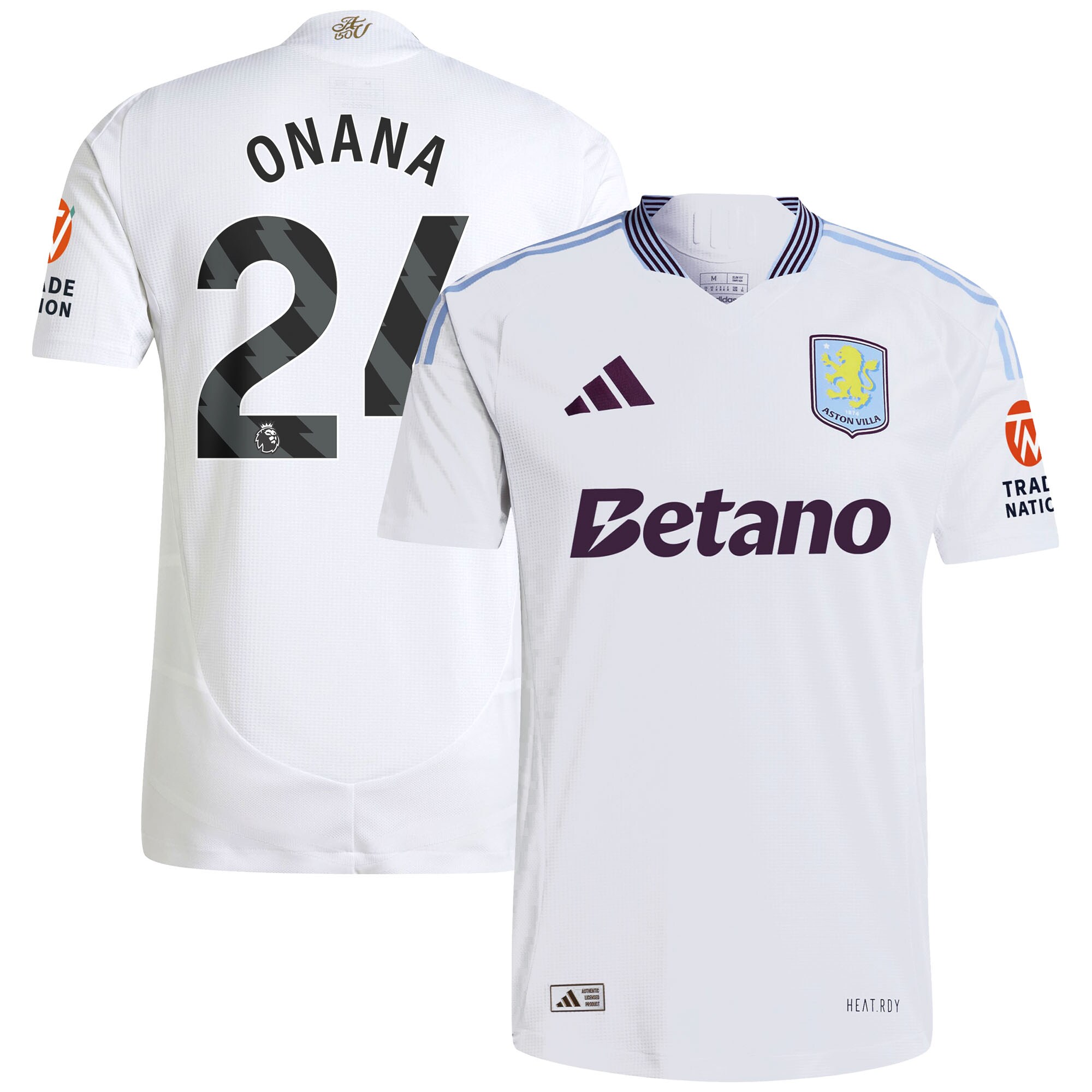 aston villa adidas away authentic shirt 2024-25 with onana 24 printing Collection | Official Aston Villa Kits for Fans