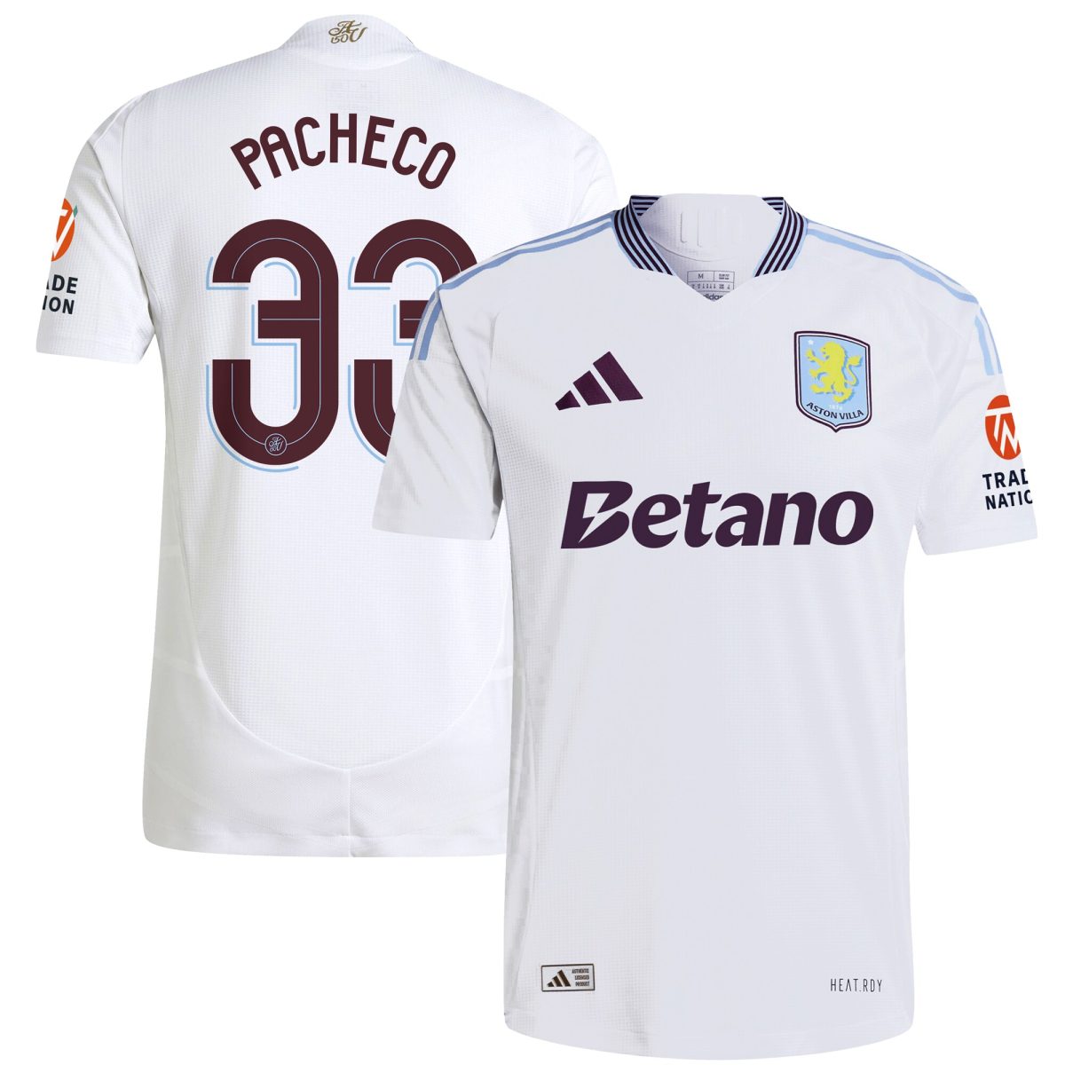 aston villa adidas away authentic shirt 2024-25 with pacheco 33 cup printing Collection | Official Aston Villa Kits for Fans