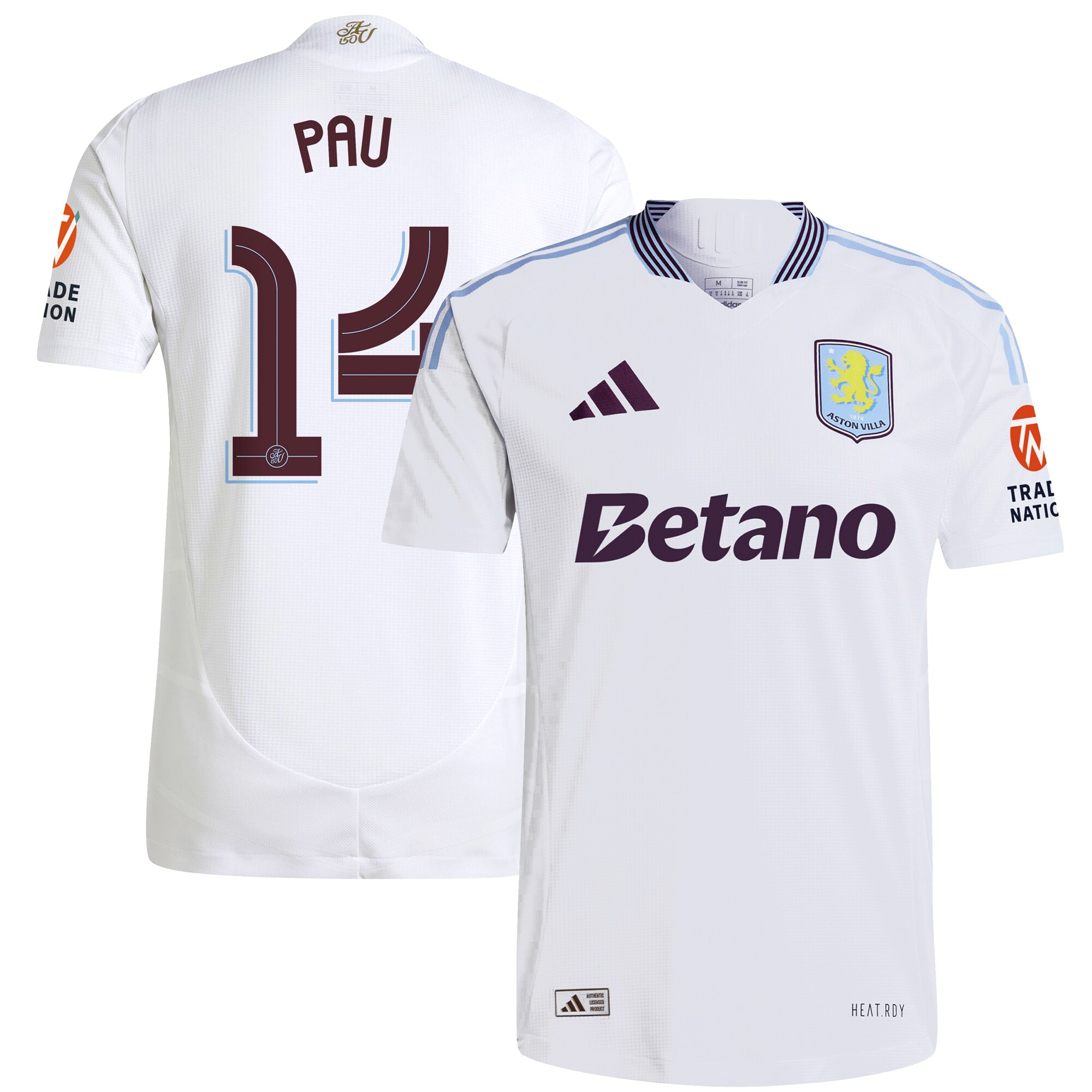 aston villa adidas away authentic shirt 2024-25 with pau 14 cup printing Collection | Official Aston Villa Kits for Fans