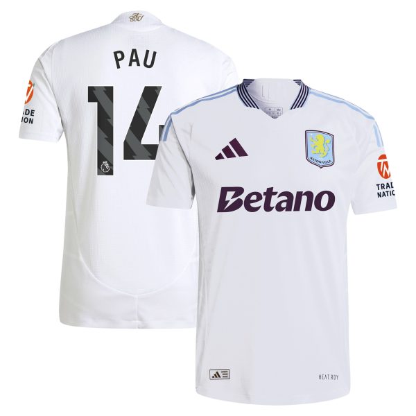 aston villa adidas away authentic shirt 2024-25 with pau 14 printing Collection | Official Aston Villa Kits for Fans