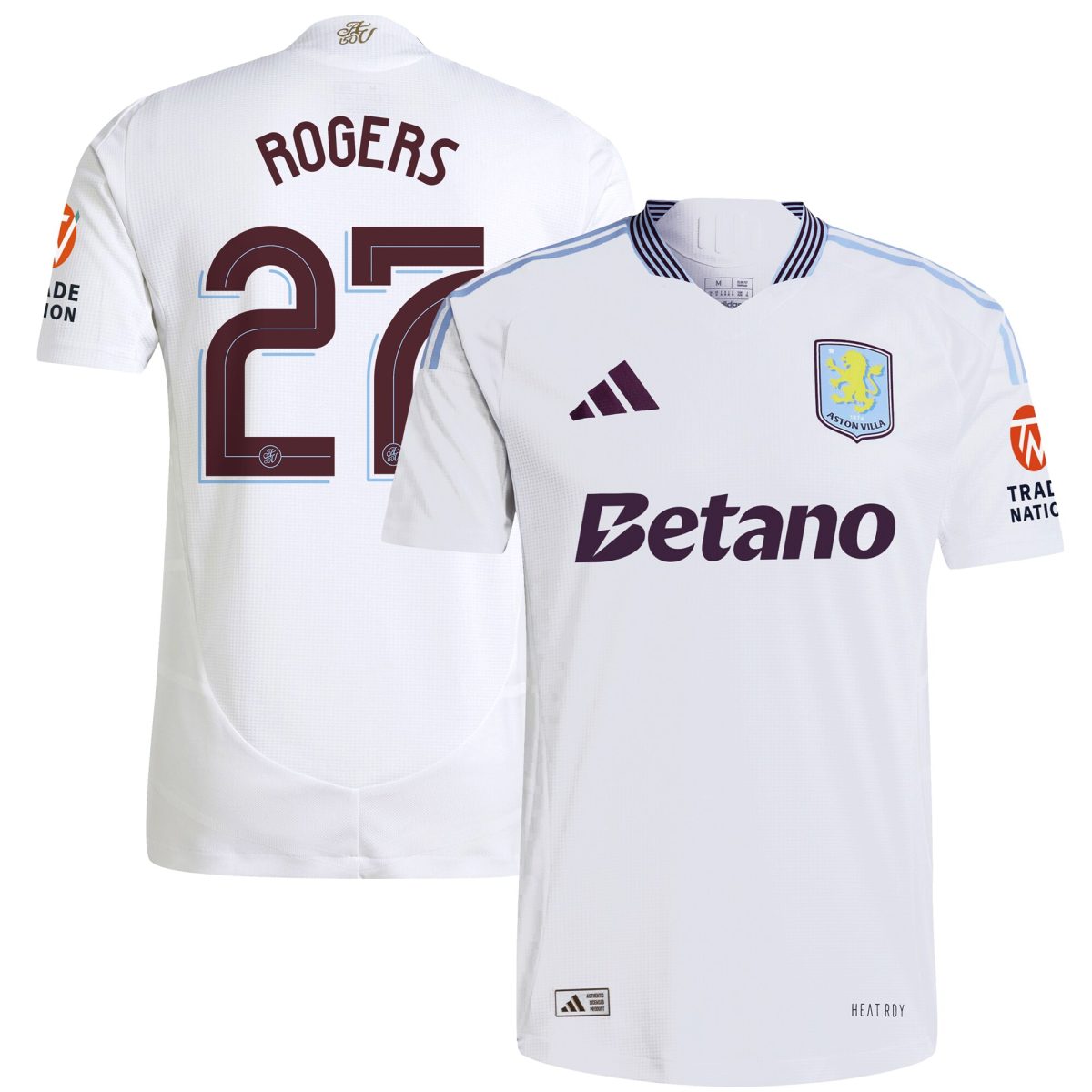 aston villa adidas away authentic shirt 2024-25 with rogers 27 cup printing Collection | Official Aston Villa Kits for Fans