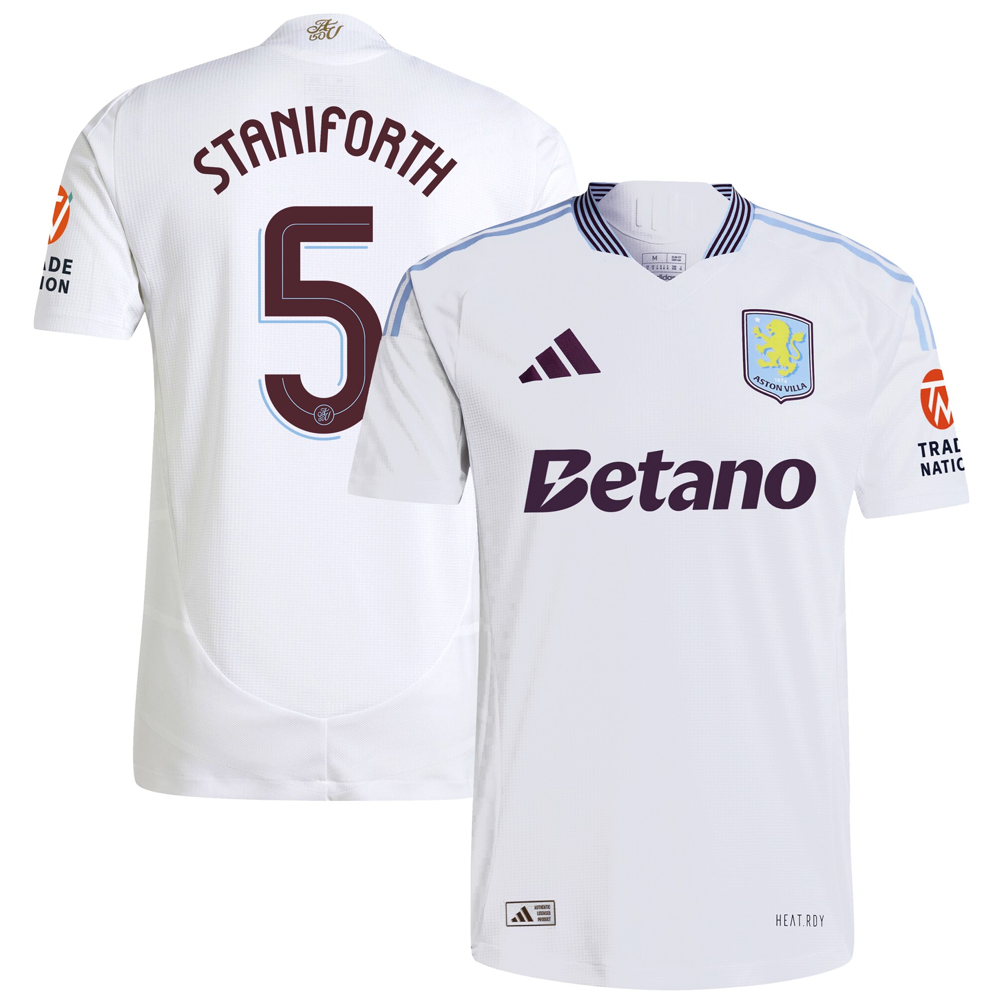 aston villa adidas away authentic shirt 2024-25 with staniforth 5 cup printing Collection | Official Aston Villa Kits for Fans