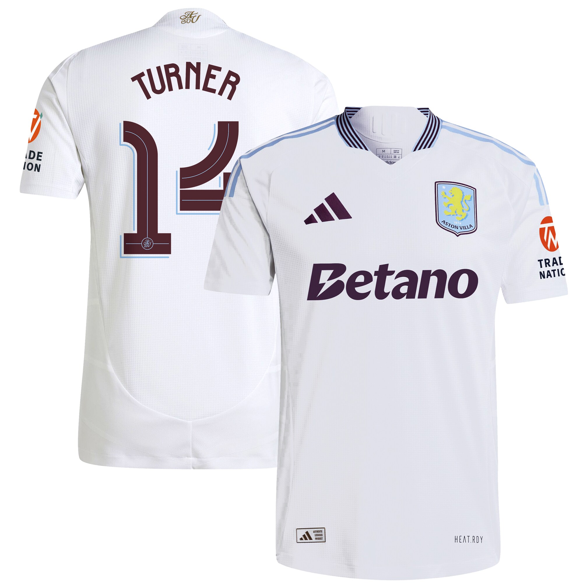 aston villa adidas away authentic shirt 2024-25 with turner 14 cup printing Collection | Official Aston Villa Kits for Fans