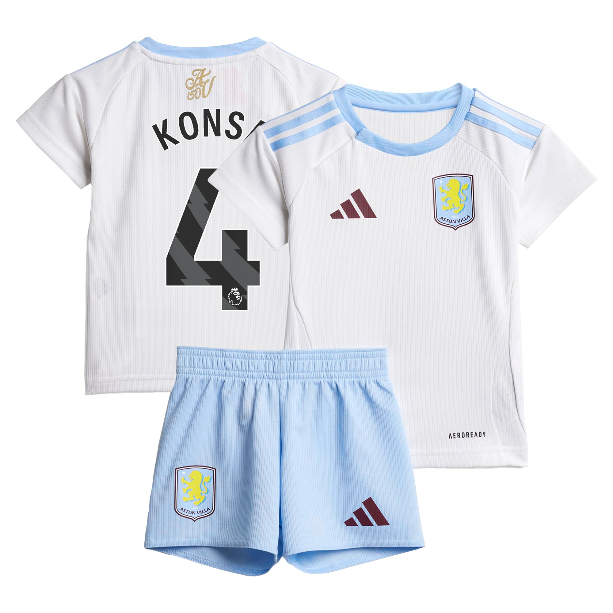 aston villa adidas away baby kit 2024-25 with konsa 4 printing Collection | Official Aston Villa Kits for Fans