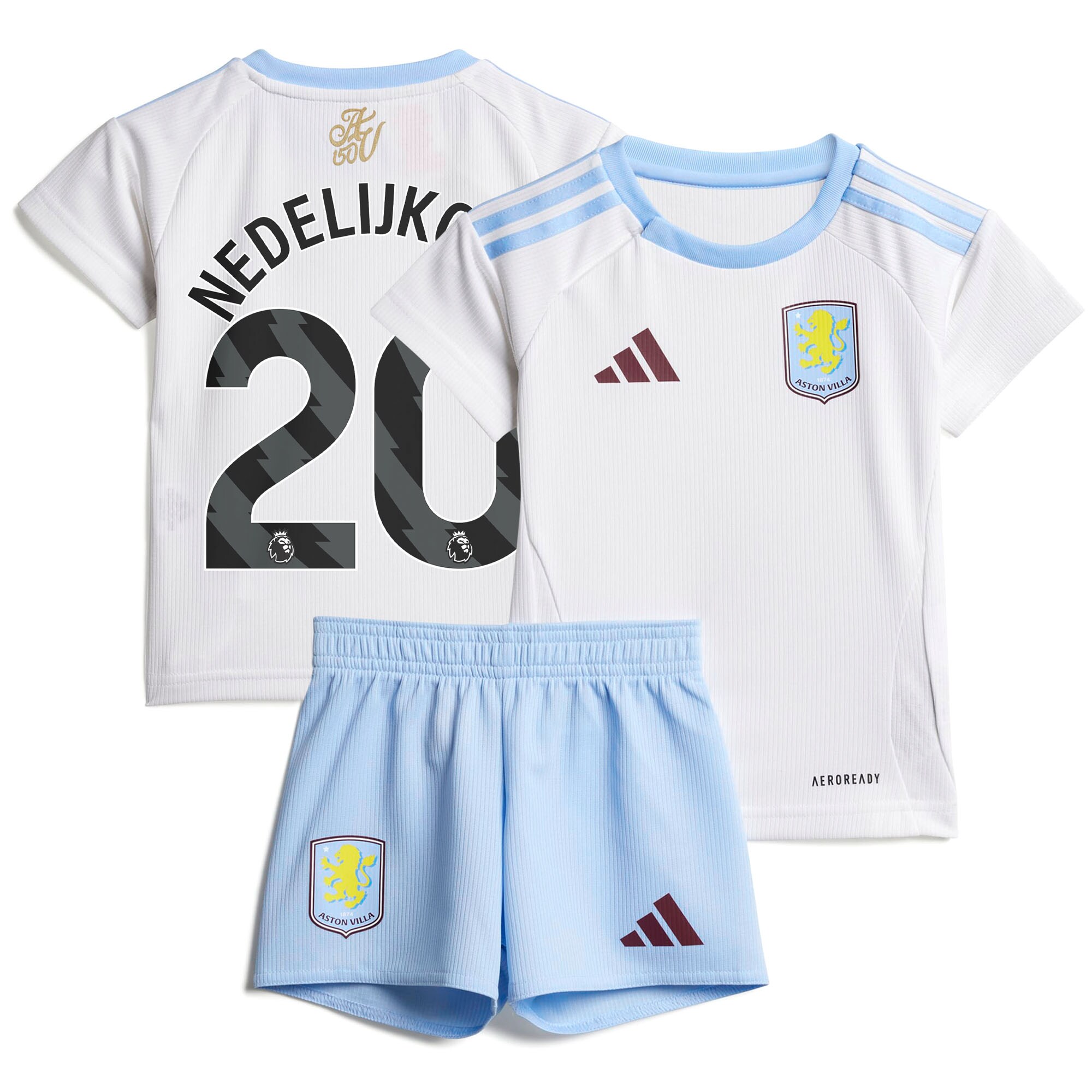 aston villa adidas away baby kit 2024-25 with nedeljković 20 printing Collection | Official Aston Villa Kits for Fans