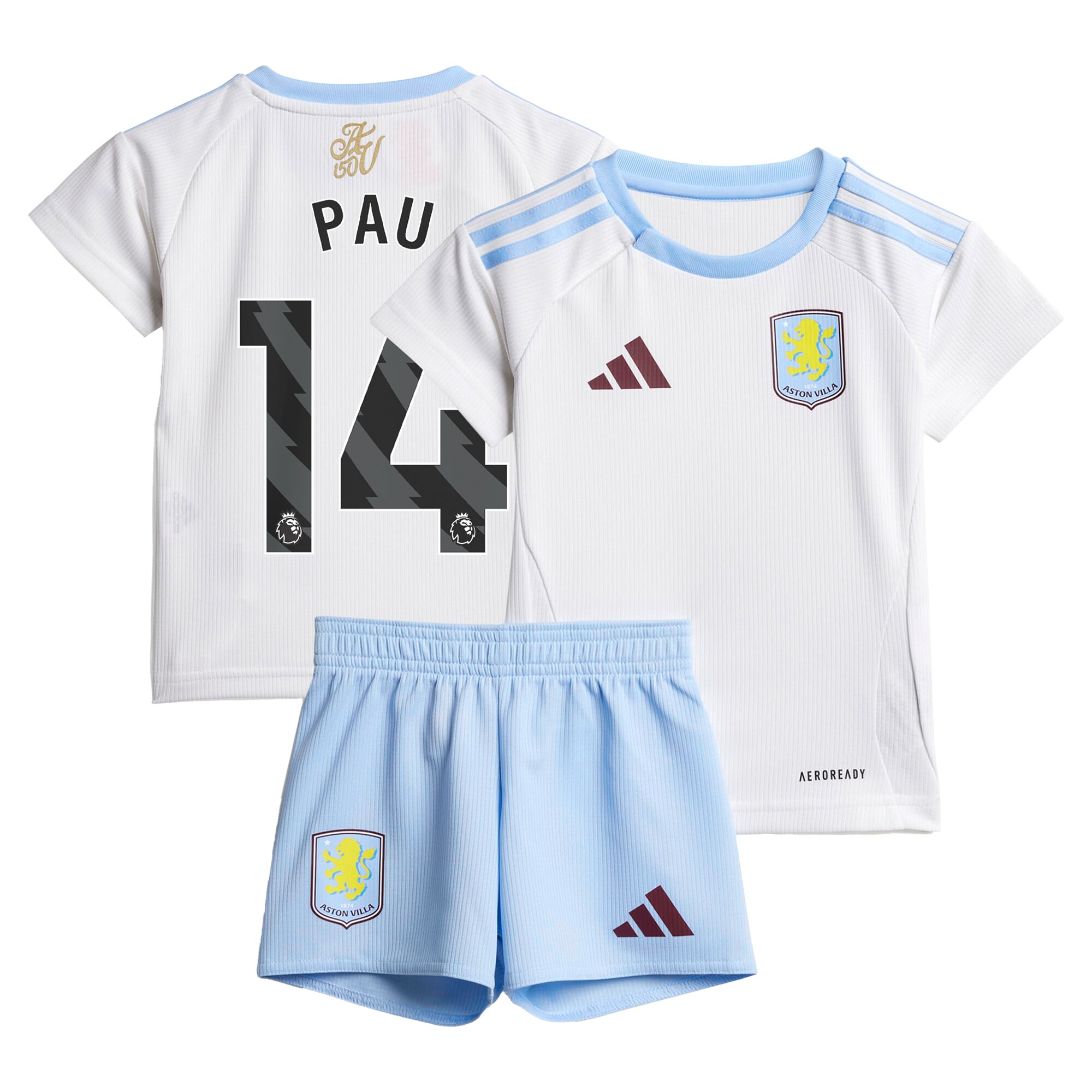 aston villa adidas away baby kit 2024-25 with pau 14 printing Collection | Official Aston Villa Kits for Fans