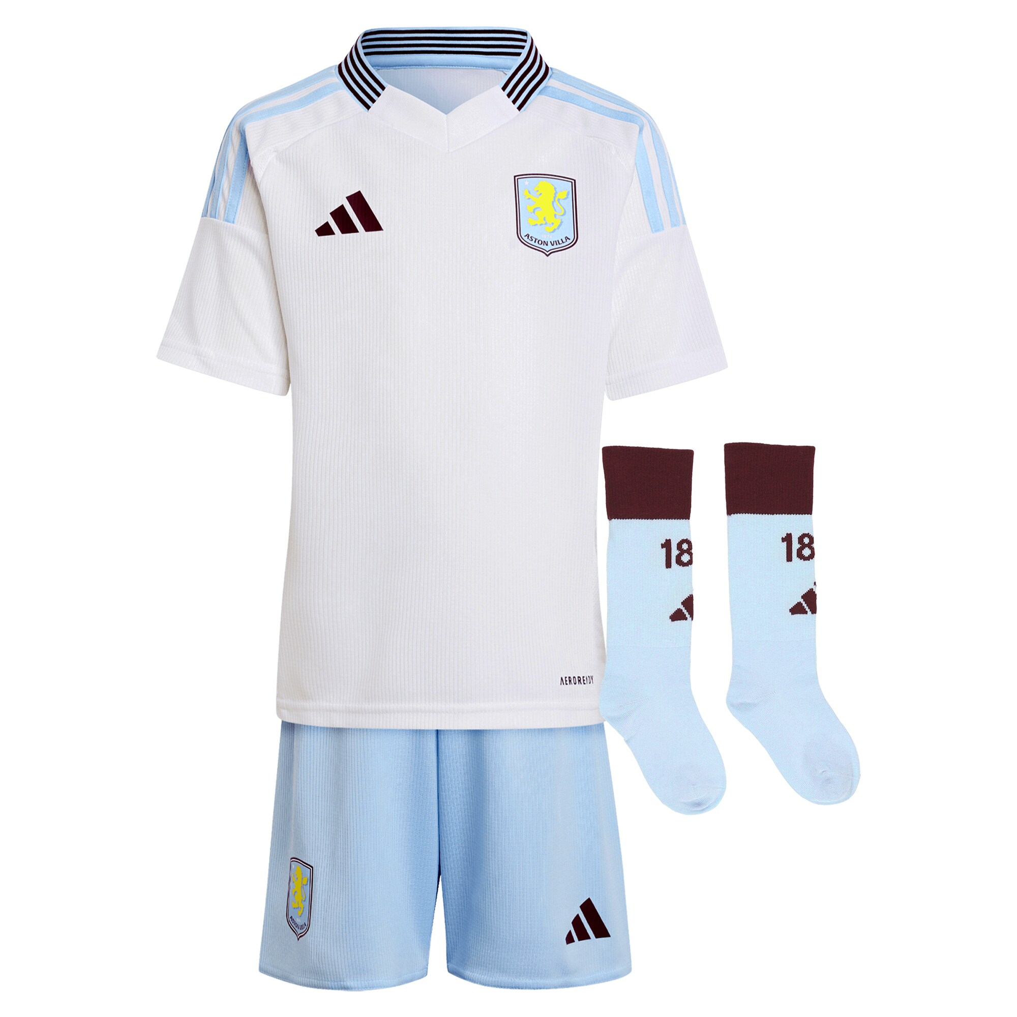 aston villa adidas away mini kit 2024-25 with a.garcía 16 printing Collection | Official Aston Villa Kits for Fans