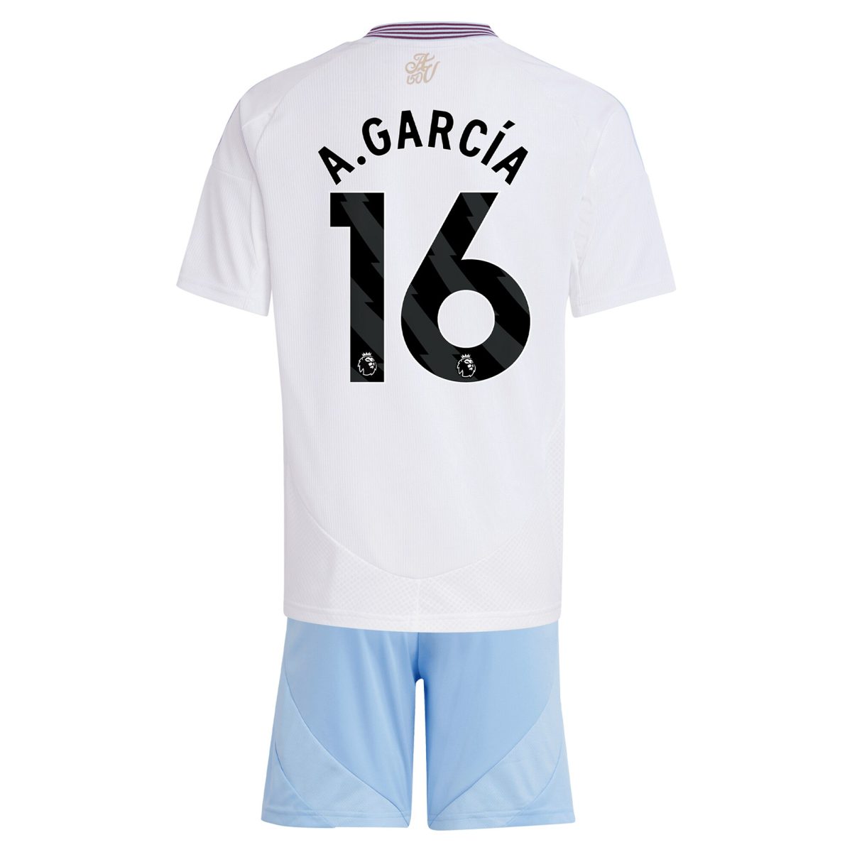 aston villa adidas away mini kit 2024-25 with a.garcía 16 printing Collection | Official Aston Villa Kits for Fans