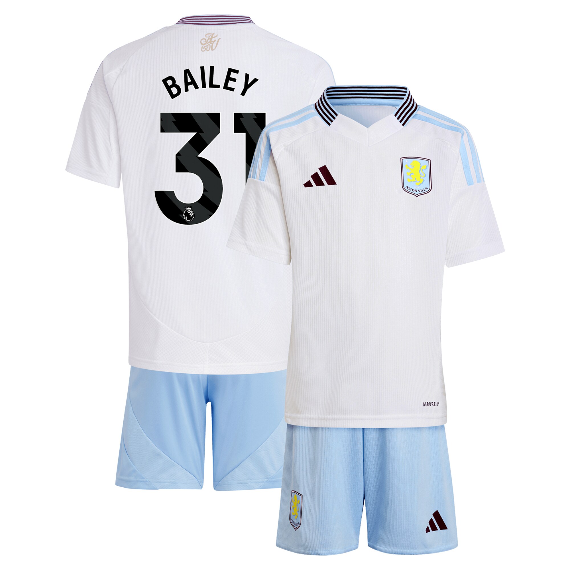 aston villa adidas away mini kit 2024-25 with bailey 31 printing Collection | Official Aston Villa Kits for Fans
