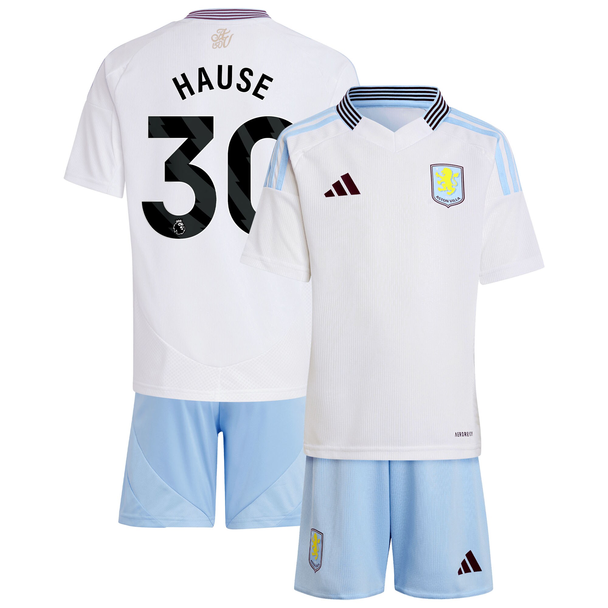 aston villa adidas away mini kit 2024-25 with hause 30 printing Collection | Official Aston Villa Kits for Fans
