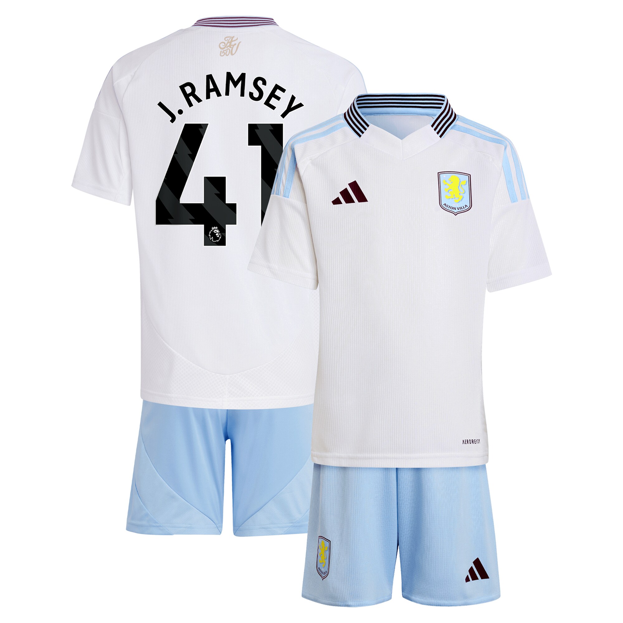 aston villa adidas away mini kit 2024-25 with j. ramsey 41 printing Collection | Official Aston Villa Kits for Fans