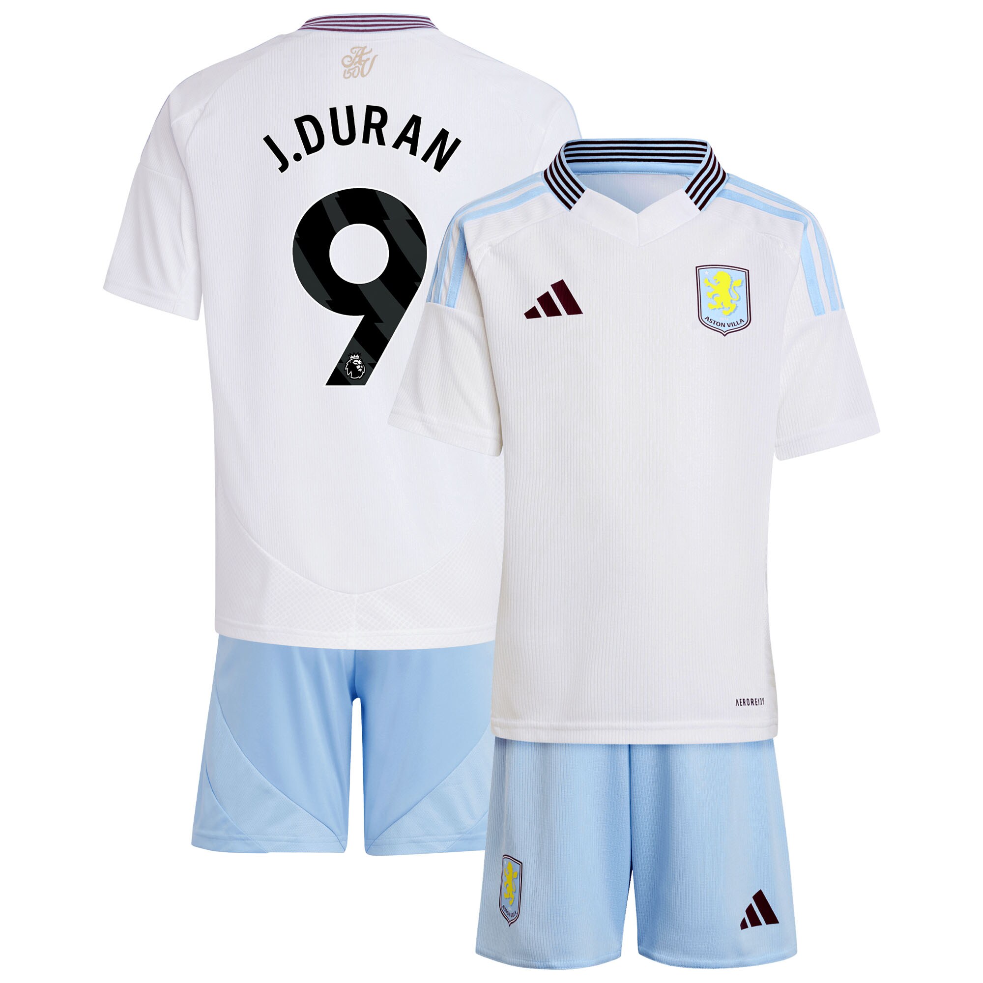 aston villa adidas away mini kit 2024-25 with j.duran 9 printing Collection | Official Aston Villa Kits for Fans