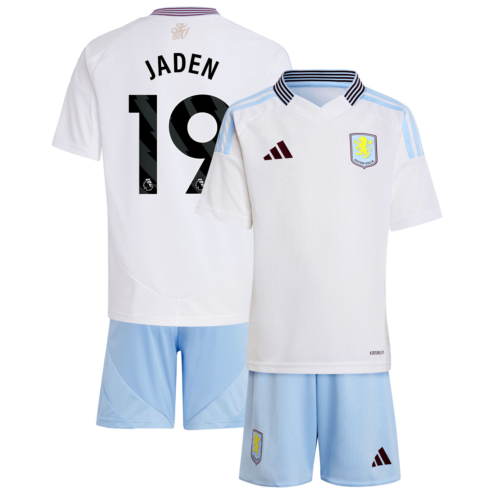 aston villa adidas away mini kit 2024-25 with jaden 19 printing Collection | Official Aston Villa Kits for Fans
