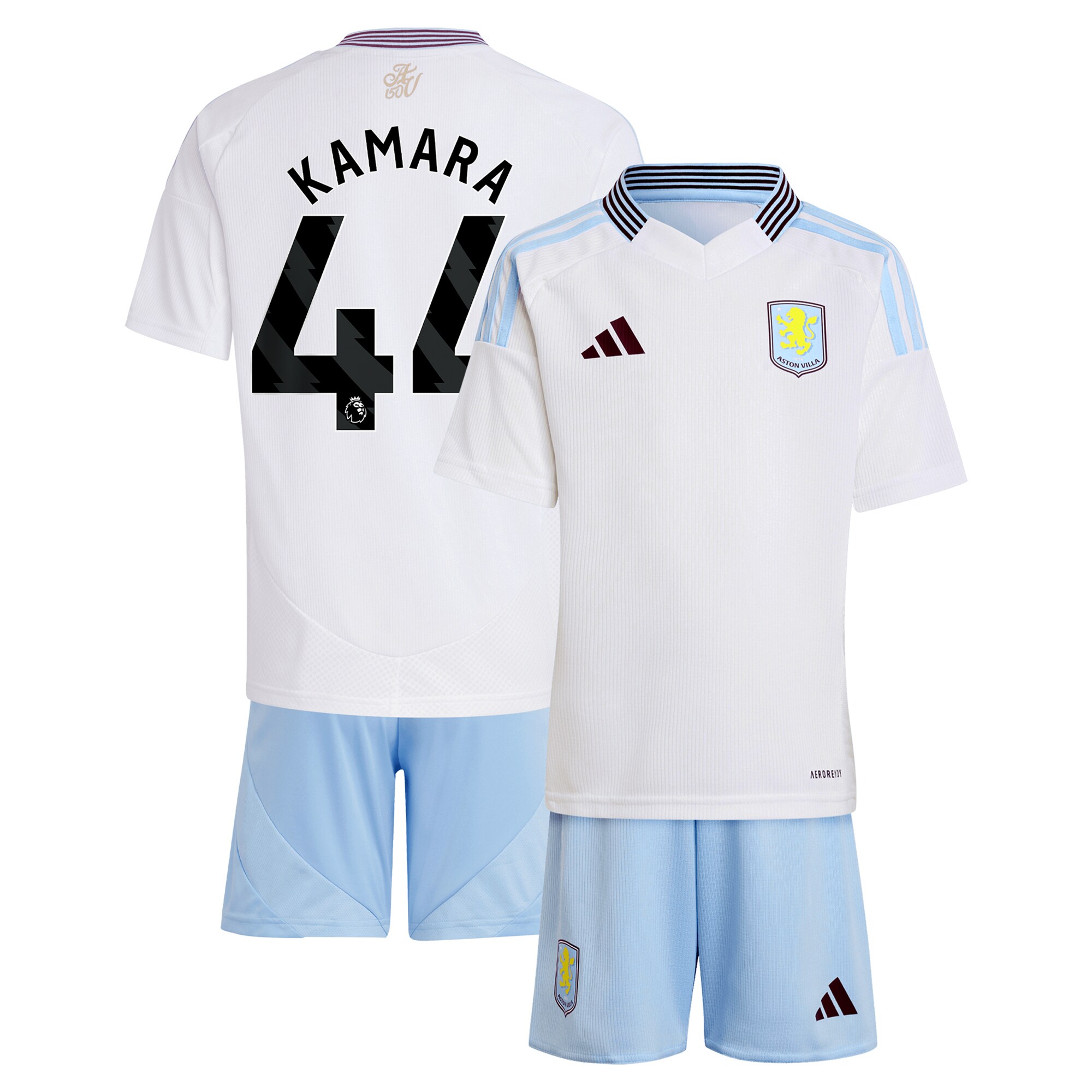aston villa adidas away mini kit 2024-25 with kamara 44 printing Collection | Official Aston Villa Kits for Fans