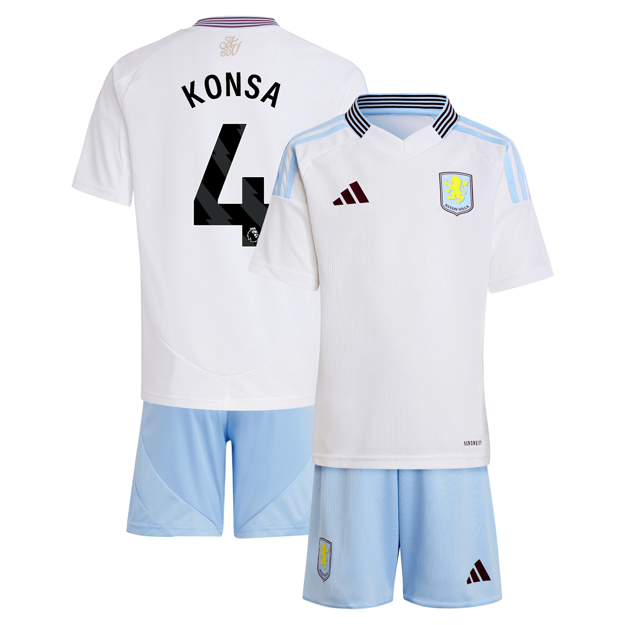 aston villa adidas away mini kit 2024-25 with konsa 4 printing Collection | Official Aston Villa Kits for Fans