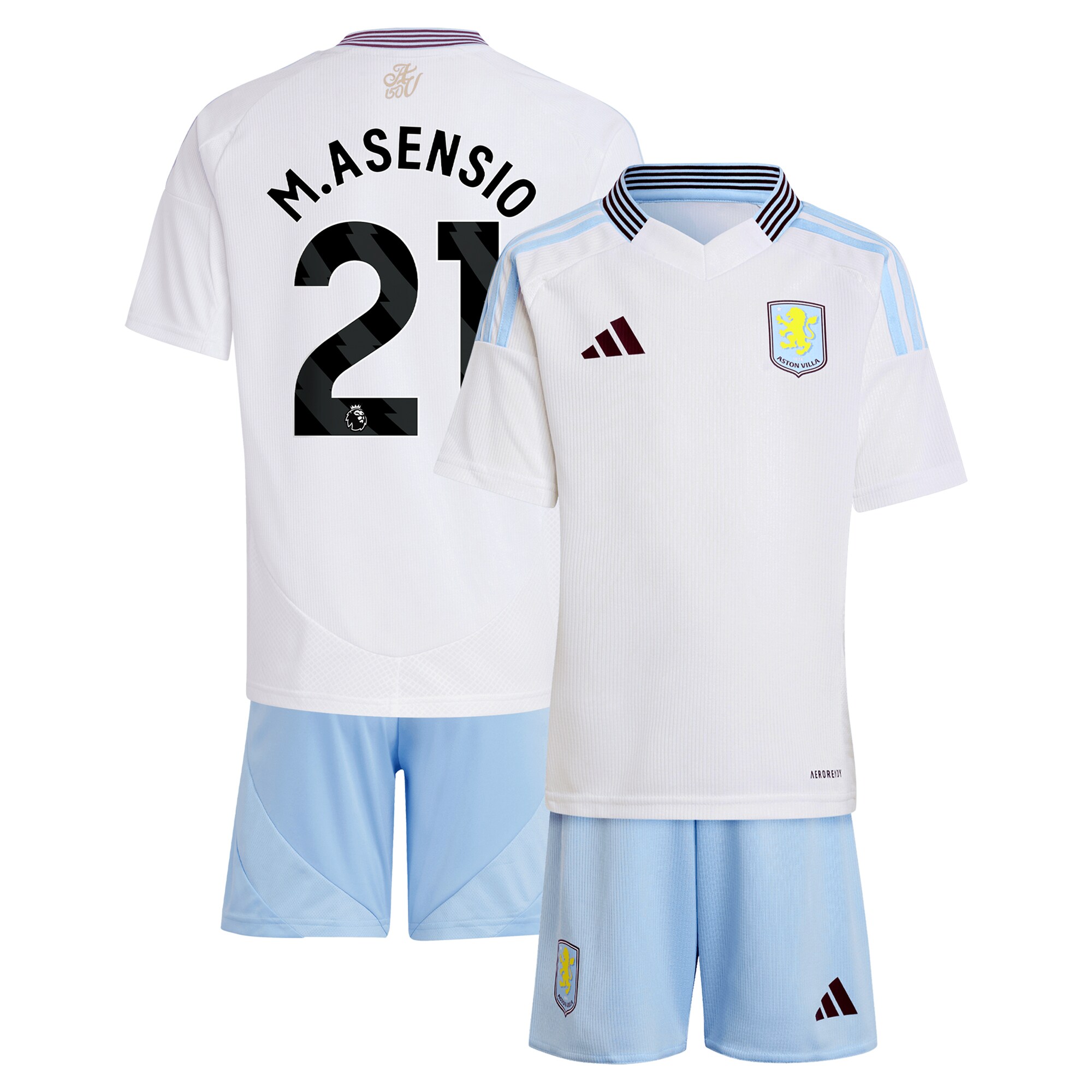aston villa adidas away mini kit 2024-25 with m.asensio 21 printing Collection | Official Aston Villa Kits for Fans