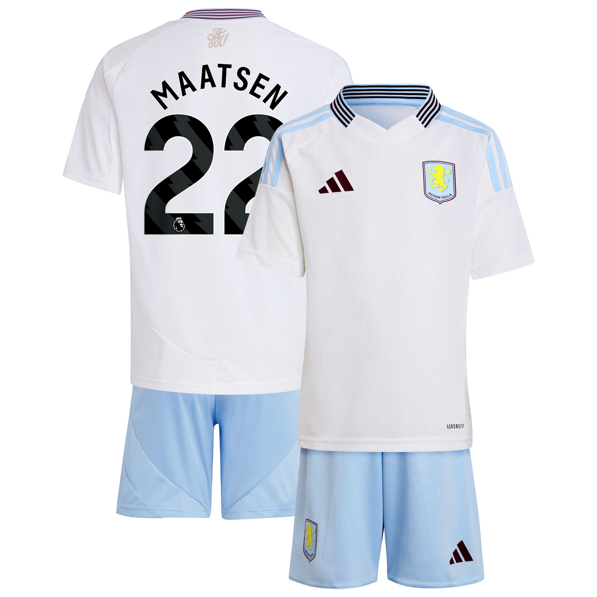 aston villa adidas away mini kit 2024-25 with maatsen 22 printing Collection | Official Aston Villa Kits for Fans