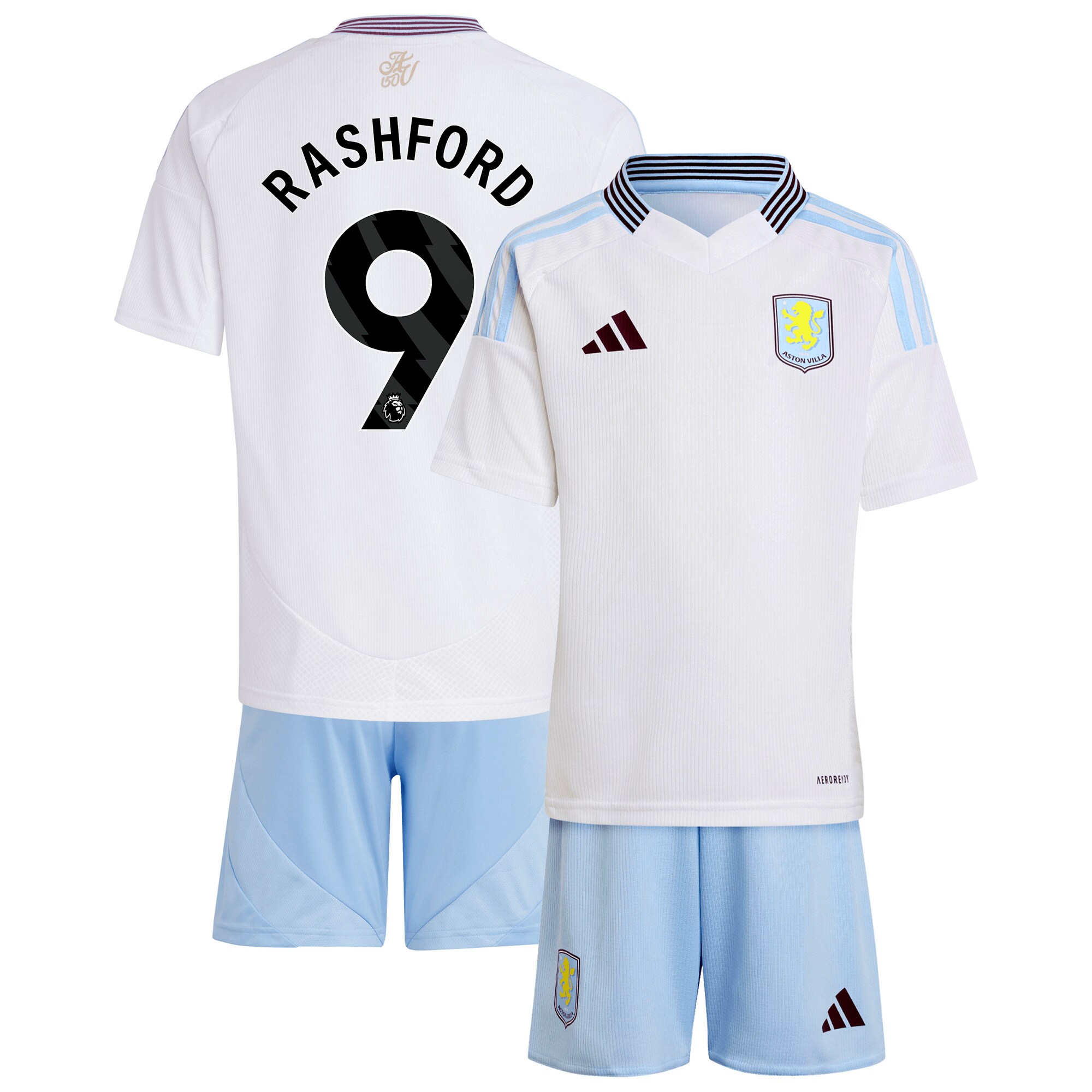aston villa adidas away mini kit 2024-25 with rashford 9 printing Collection | Official Aston Villa Kits for Fans