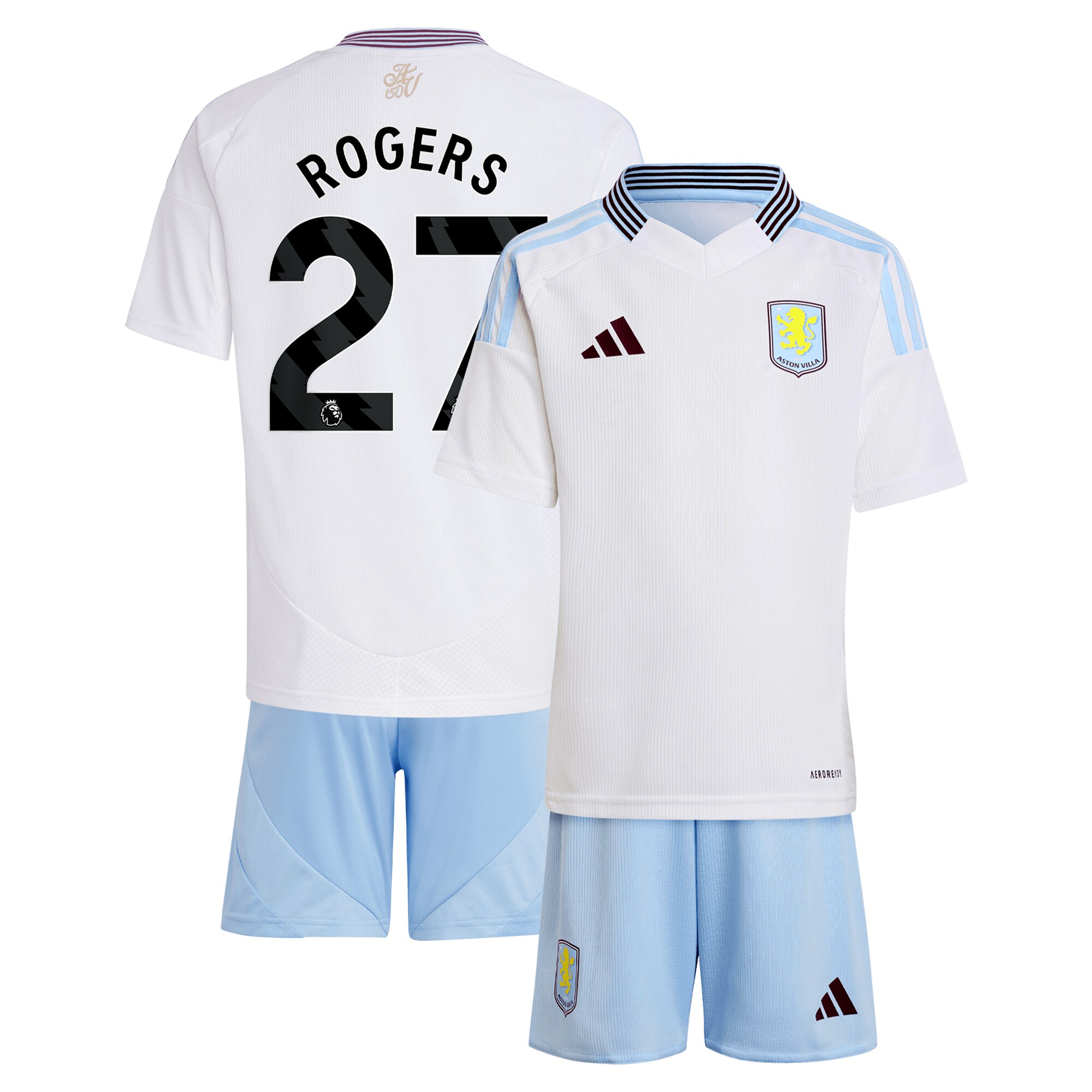 aston villa adidas away mini kit 2024-25 with rogers 27 printing Collection | Official Aston Villa Kits for Fans
