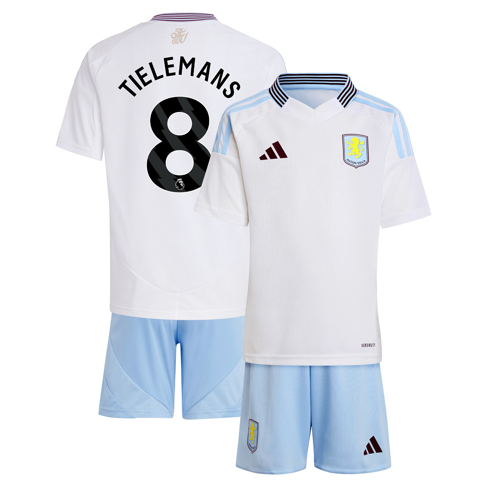aston villa adidas away mini kit 2024-25 with tielemans 8 printing Collection | Official Aston Villa Kits for Fans