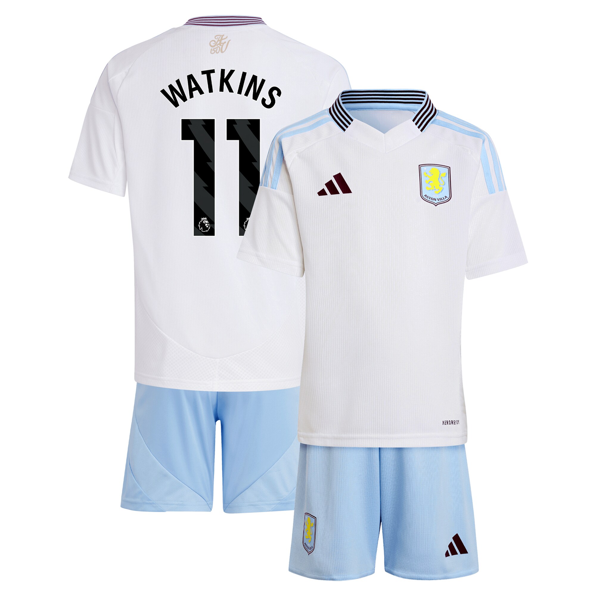 aston villa adidas away mini kit 2024-25 with watkins 11 printing Collection | Official Aston Villa Kits for Fans